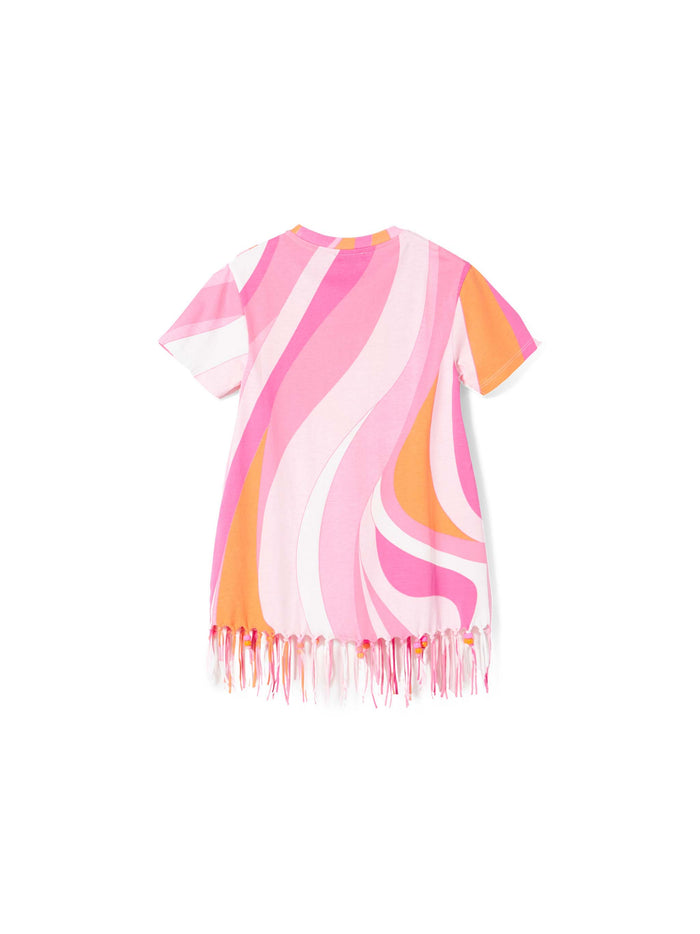 Girl Cotton Dress With Fringes And Charms __single__