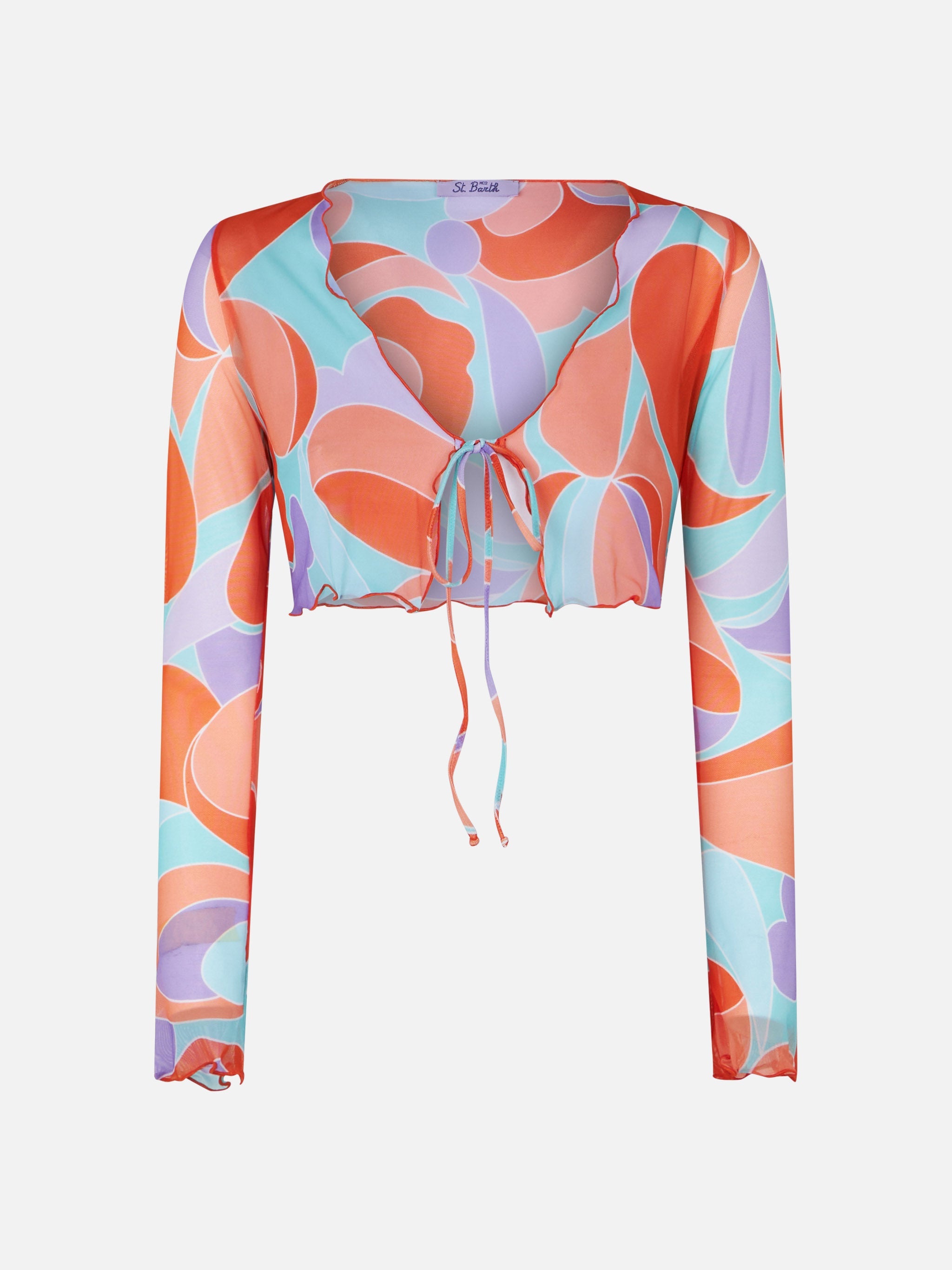 Wave Tulle Elinor Crop Cardigan Green Beach Robe