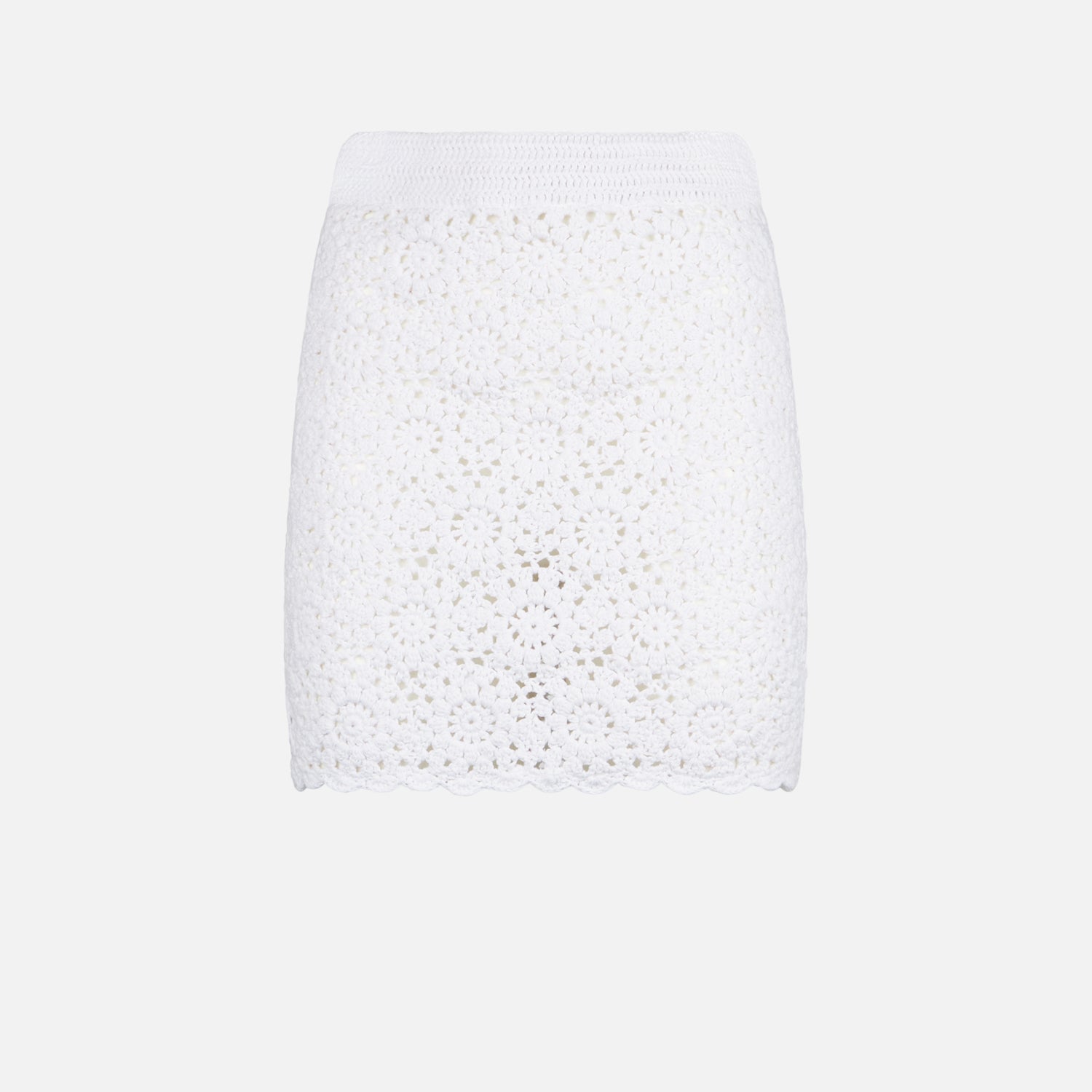 White Crochet Mini Skirt __single__