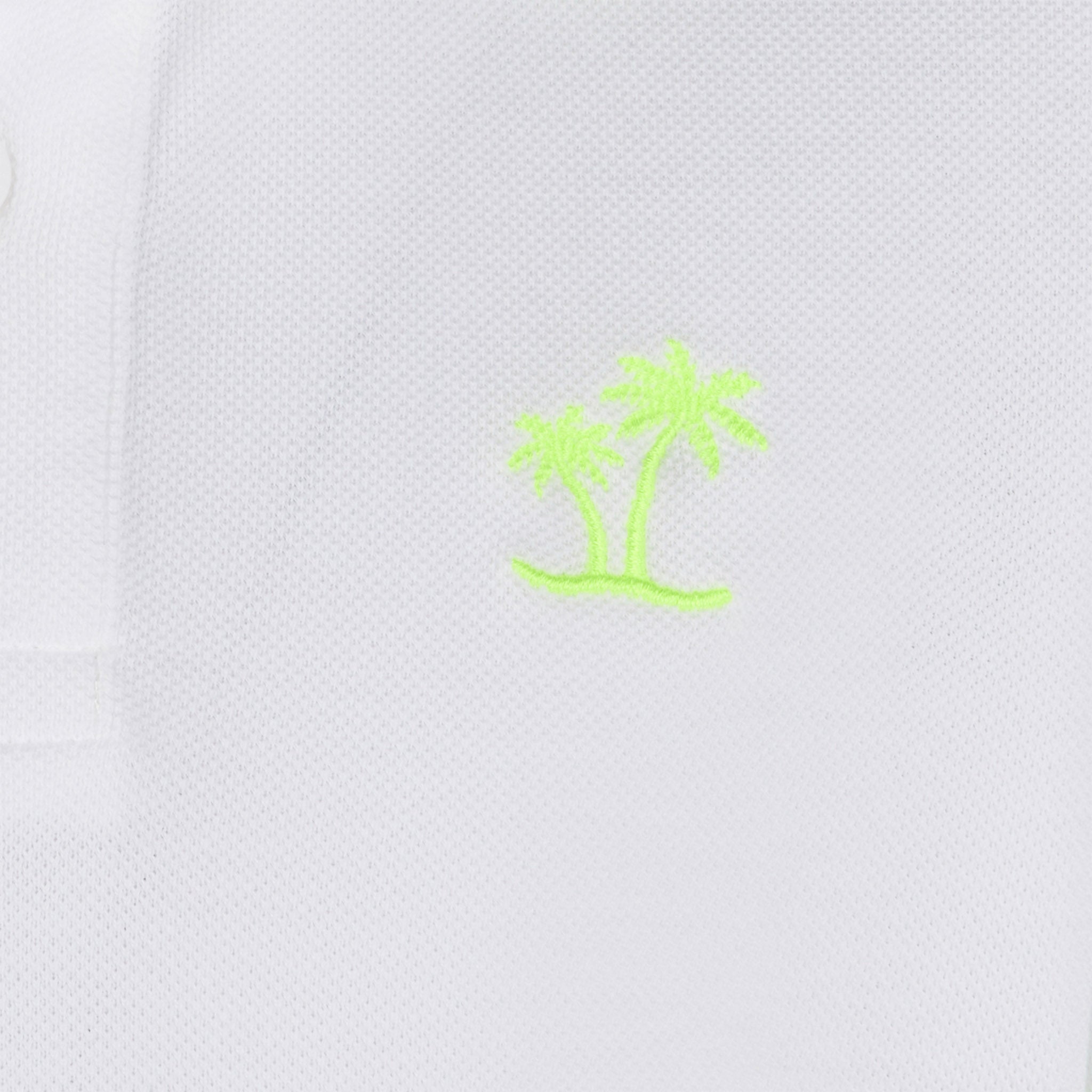Boy White Piquet Polo With Yellow Fluo St. Barth Logo Shirt
