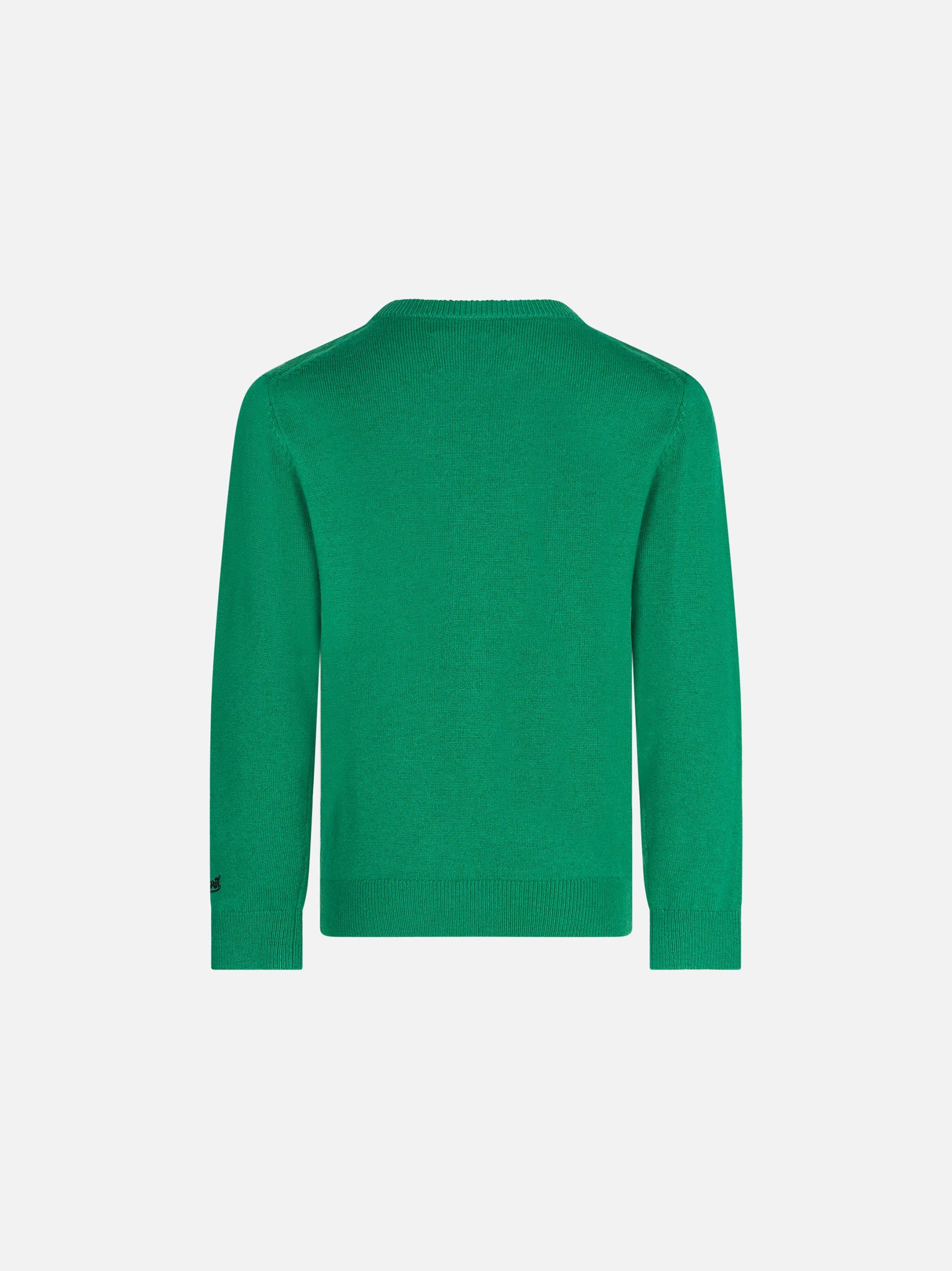 Boy Cashmere Blend Sweater With Car Print | Fiat 500 Special Edition Green