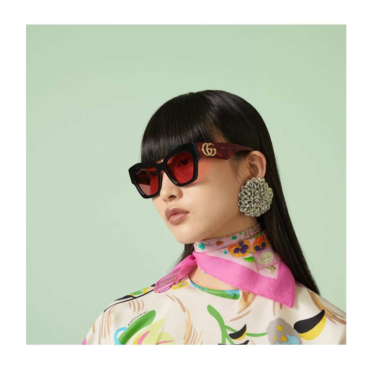 GG1422S 005 Nero Acetate Occhiali Sole