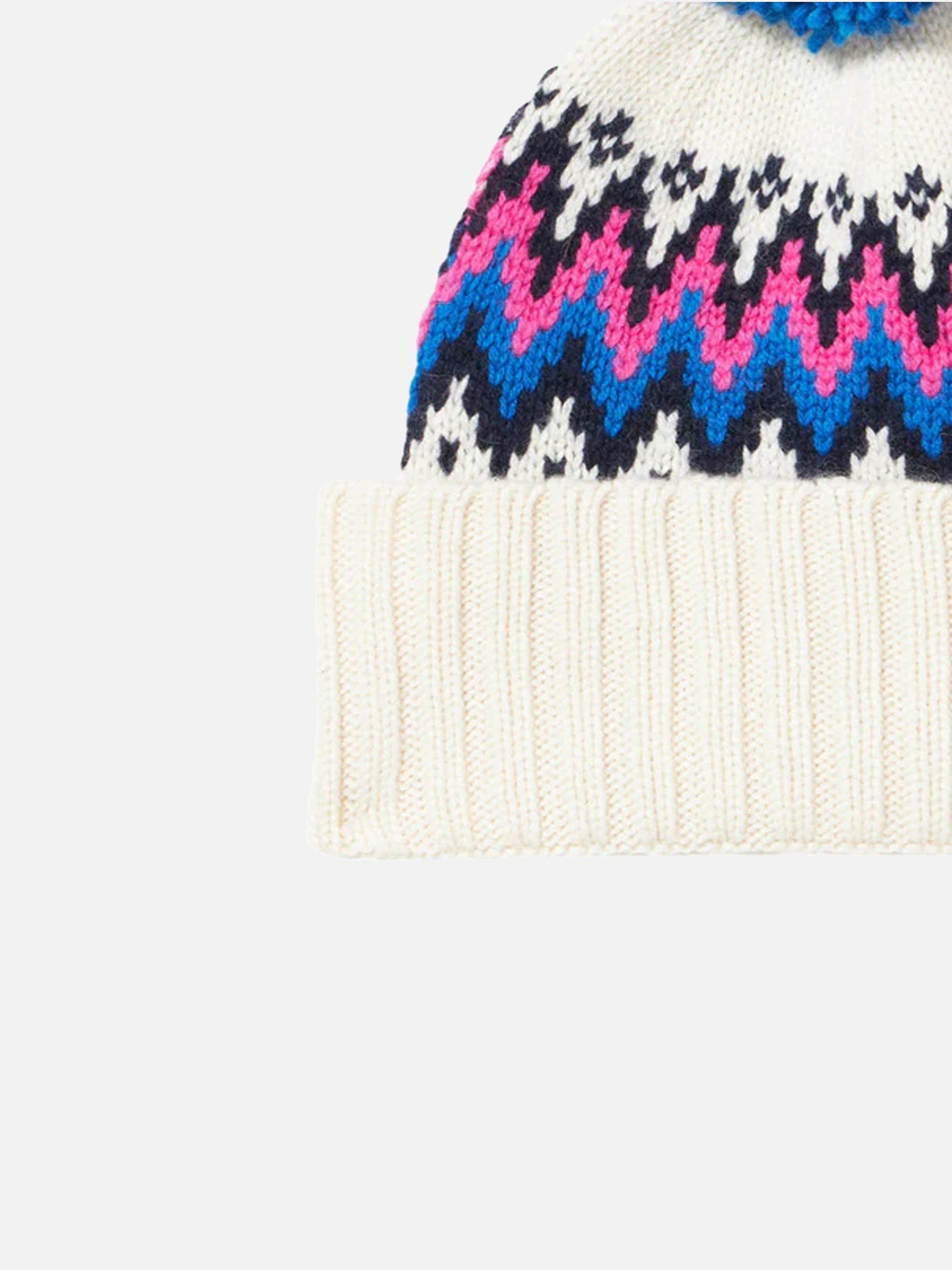 Wengen Nordic White Jacquard Knit Beanie Hat
