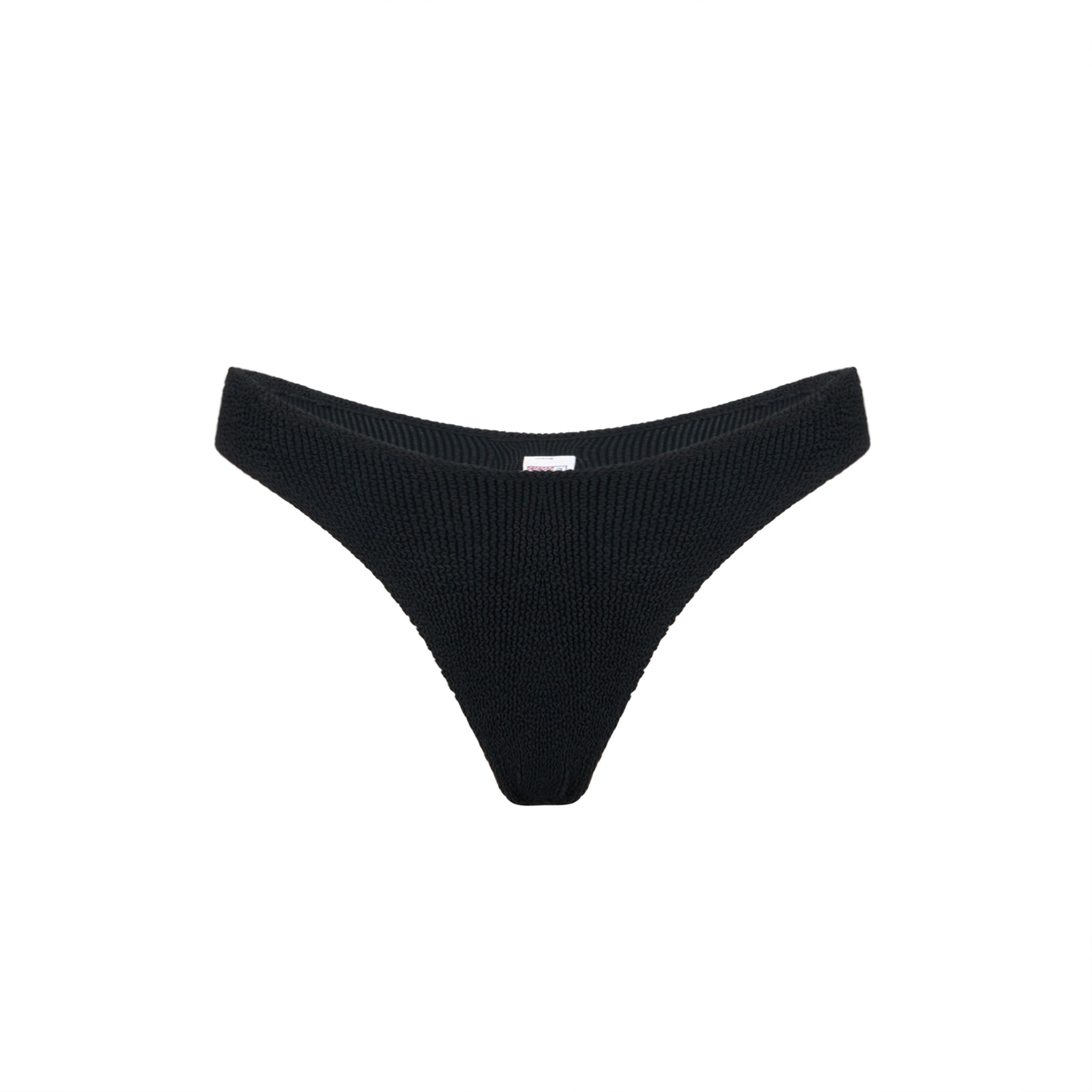 Elise Black Crinkle Swim Briefs Bottom