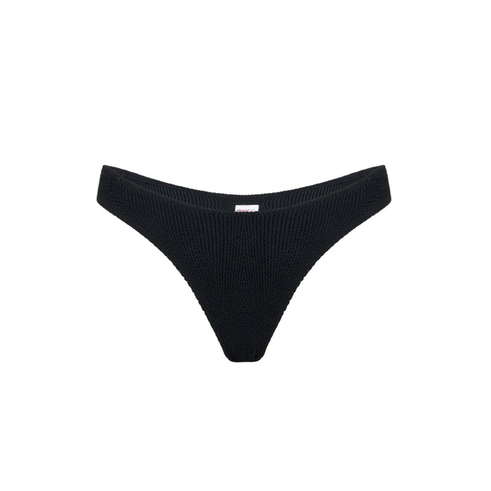 Elise Black Crinkle Swim Briefs Bottom