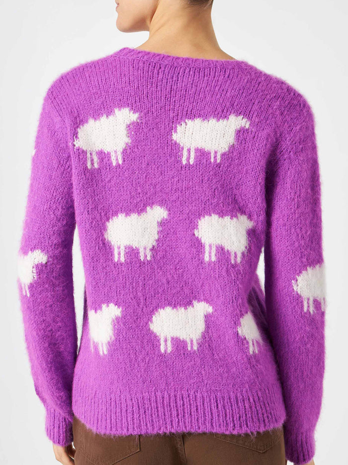 New Queen Lilac Brushed Sweater With Embroidery