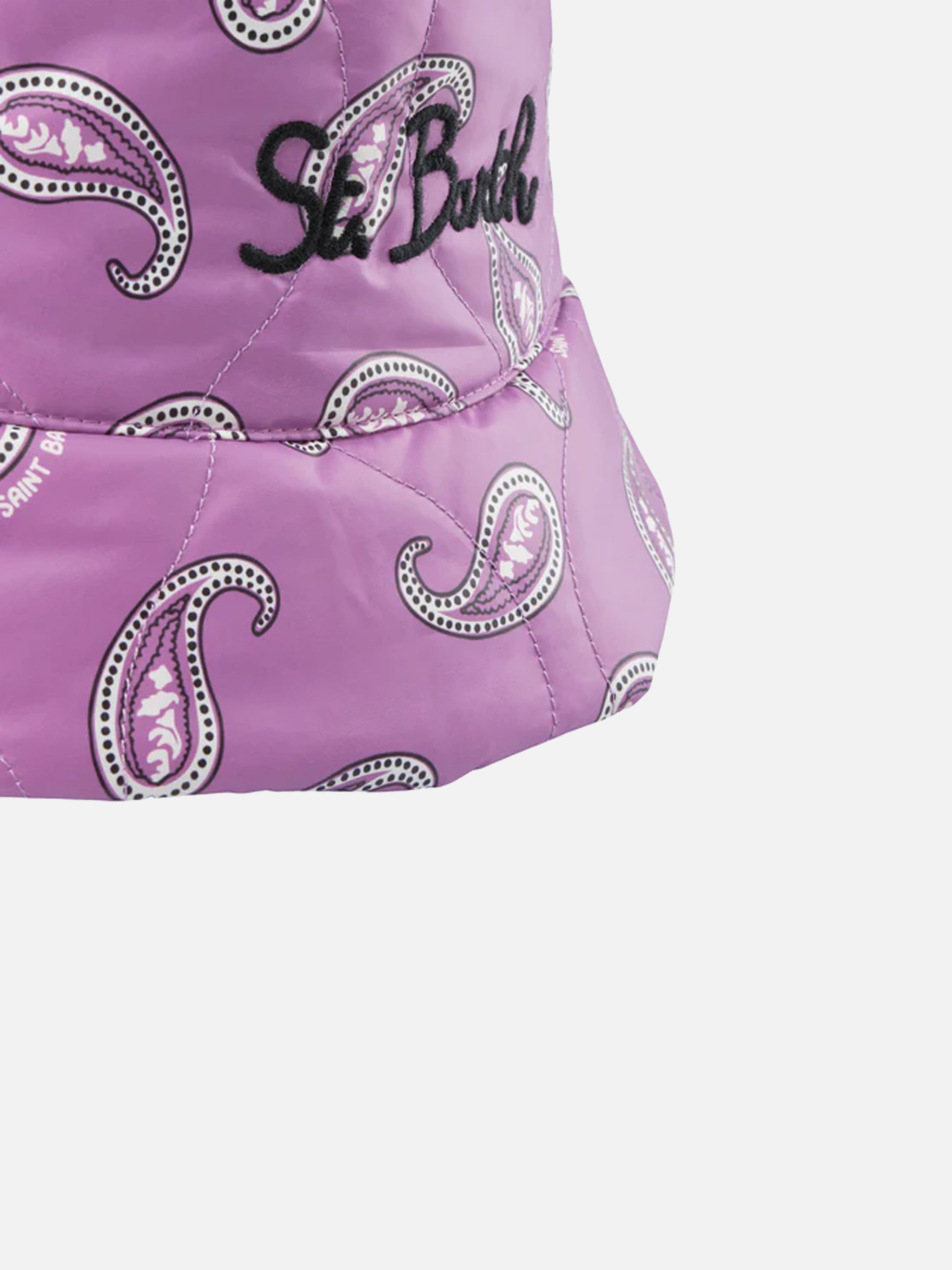 Purple And White Jude Bucket Hat With Paisley Print