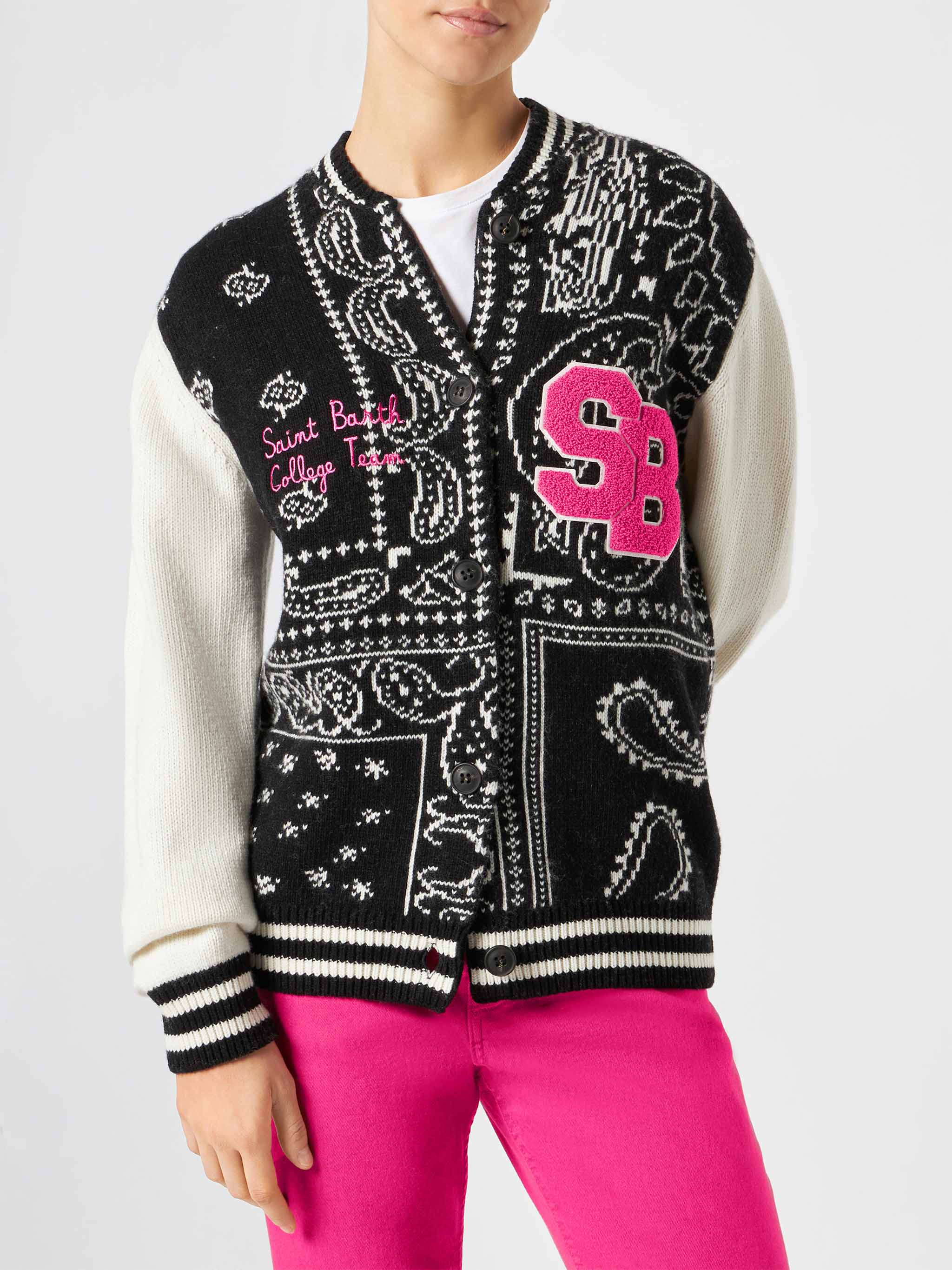 College Jacket Benjamin With Bandana Print __single__ Knitwear
