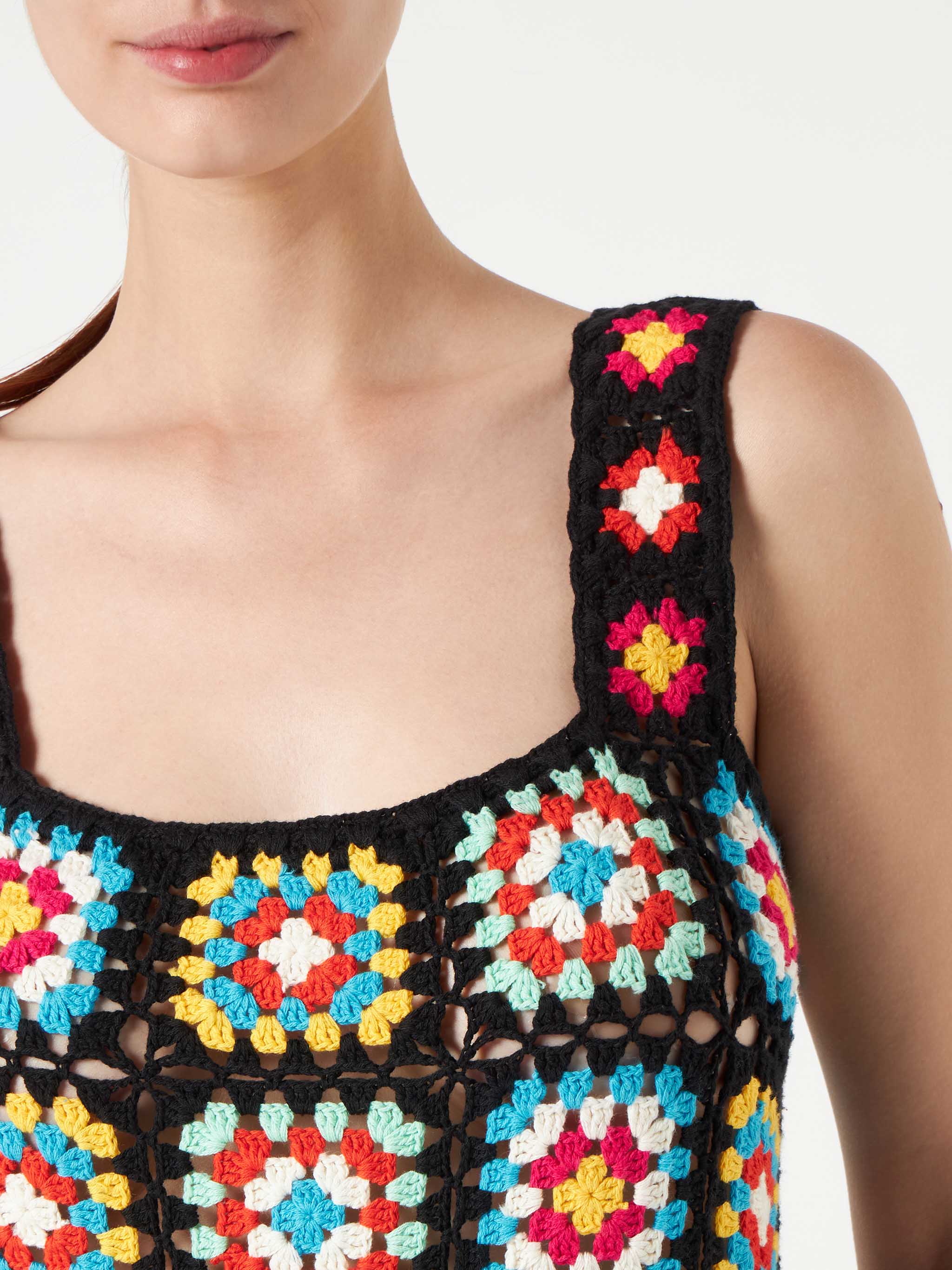 Jaisal Crochet Cotton Dress Black