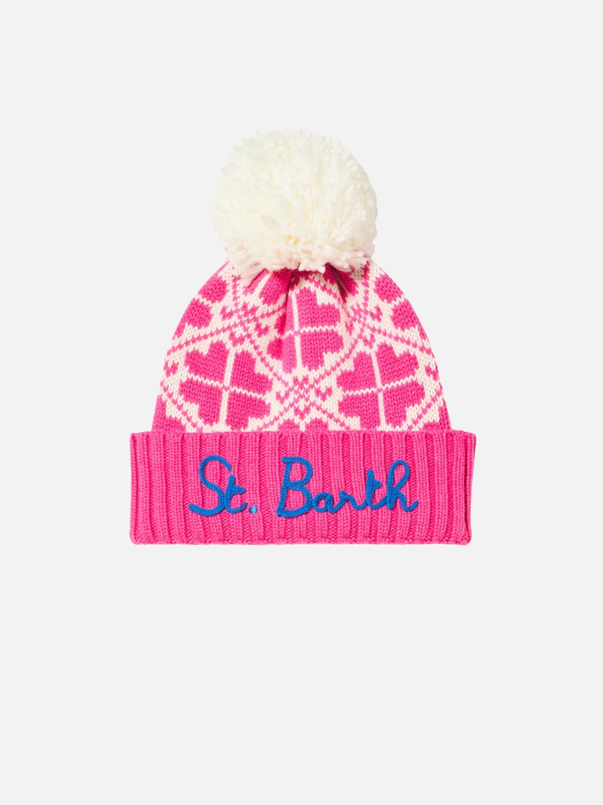 Fluo Pink Holden Beanie With Pattern Hat