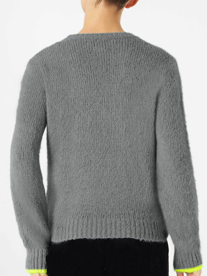 New Queen Grey Brushed Sweater With Embroidery