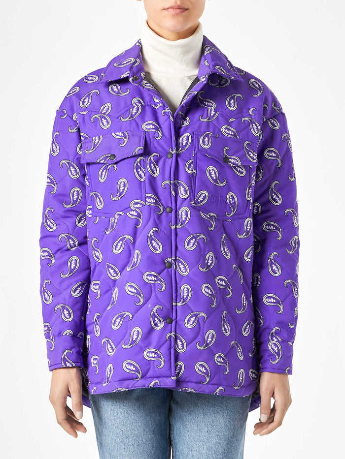 Purple Kimmy Quilted Jacket With Paisley Print Pink