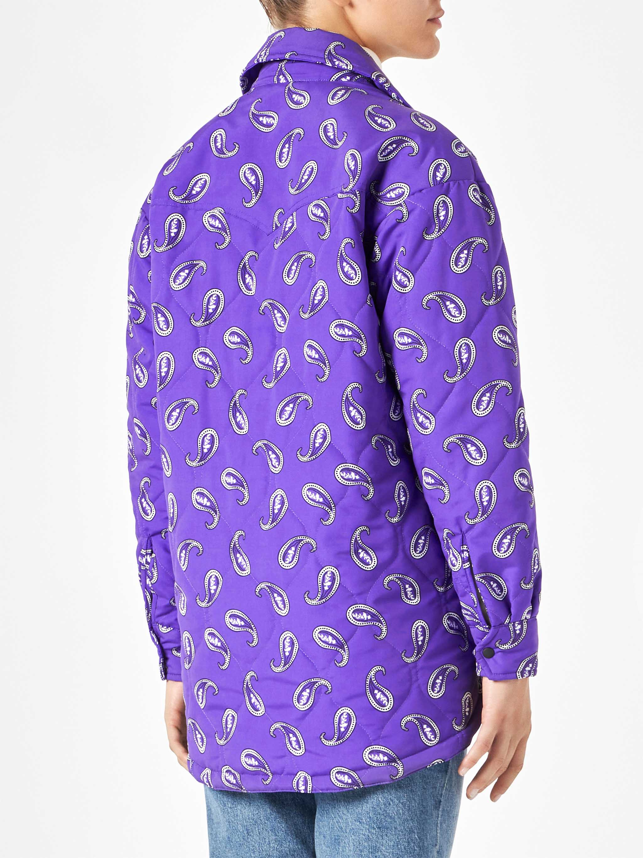 Purple Kimmy Quilted Jacket With Paisley Print Pink