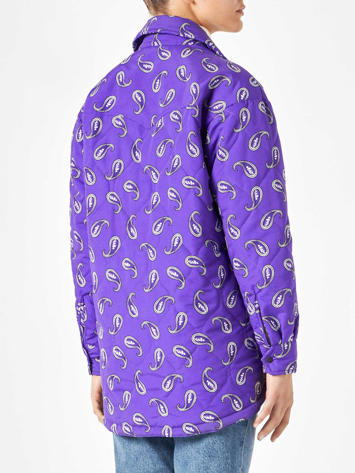 Purple Kimmy Quilted Jacket With Paisley Print Pink