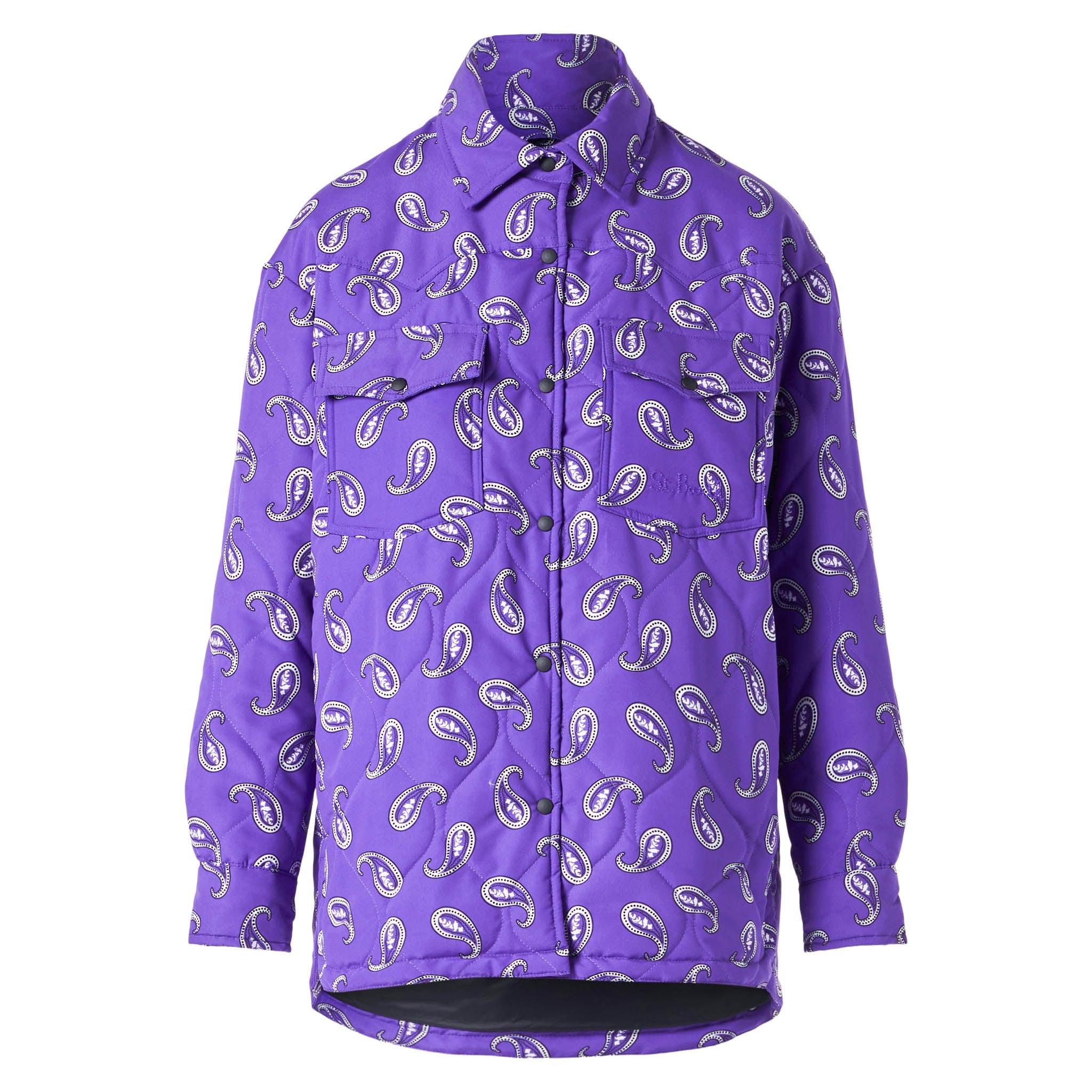 Purple Kimmy Quilted Jacket With Paisley Print Pink