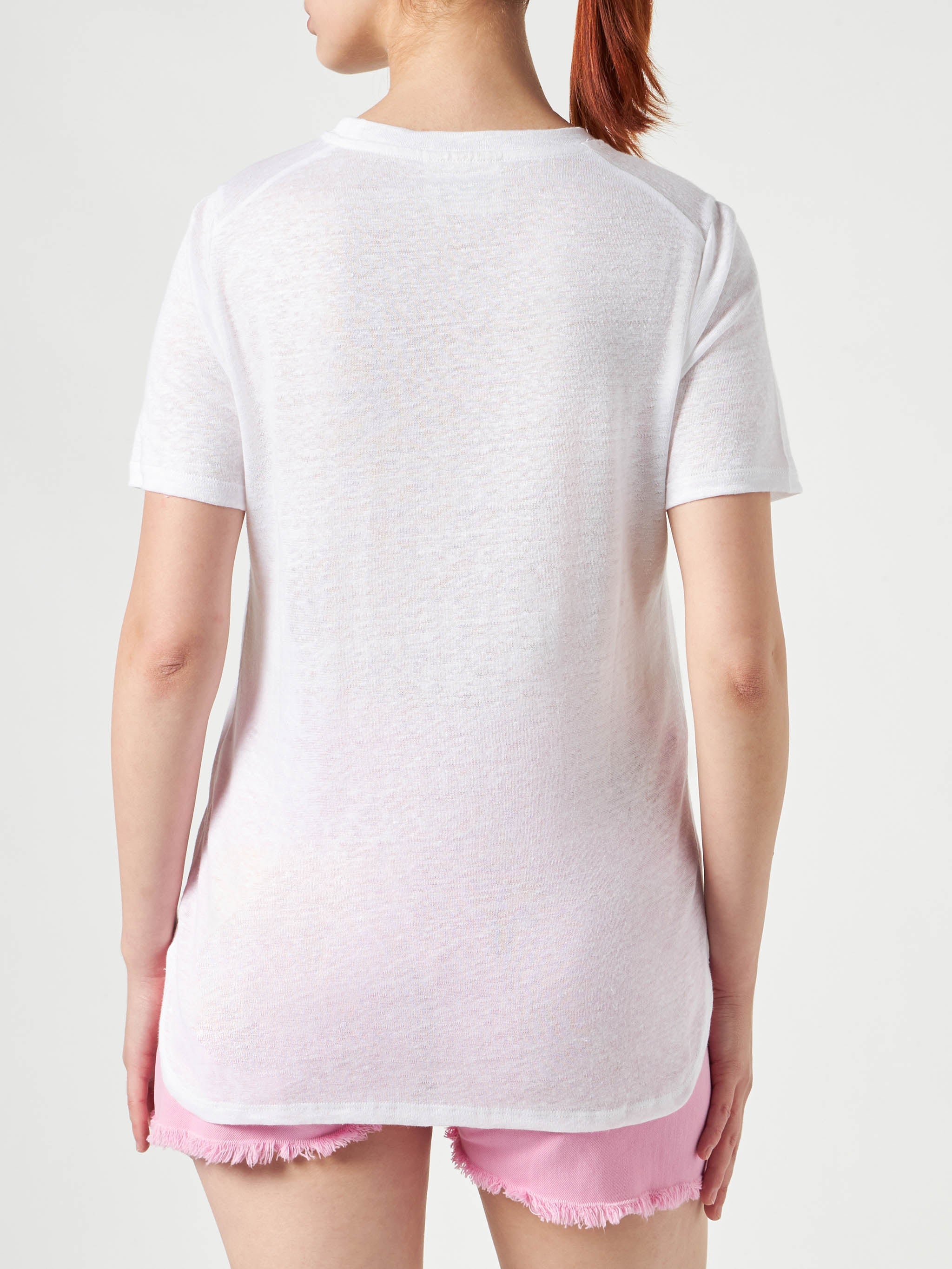Cotton T-Shirt With Love St. Barth Embroidery White