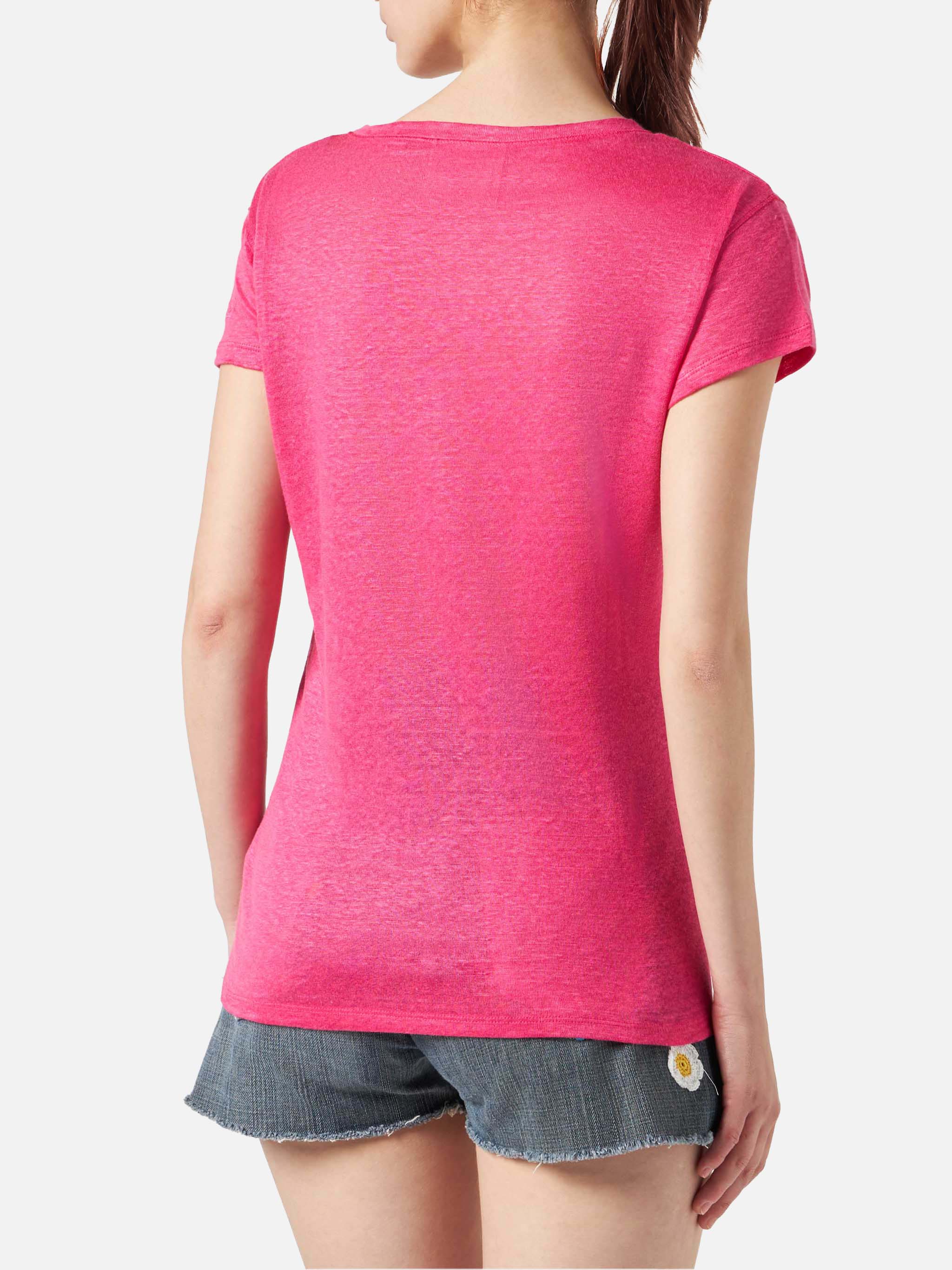 Fuchsia Eloise Linen T-Shirt Pink