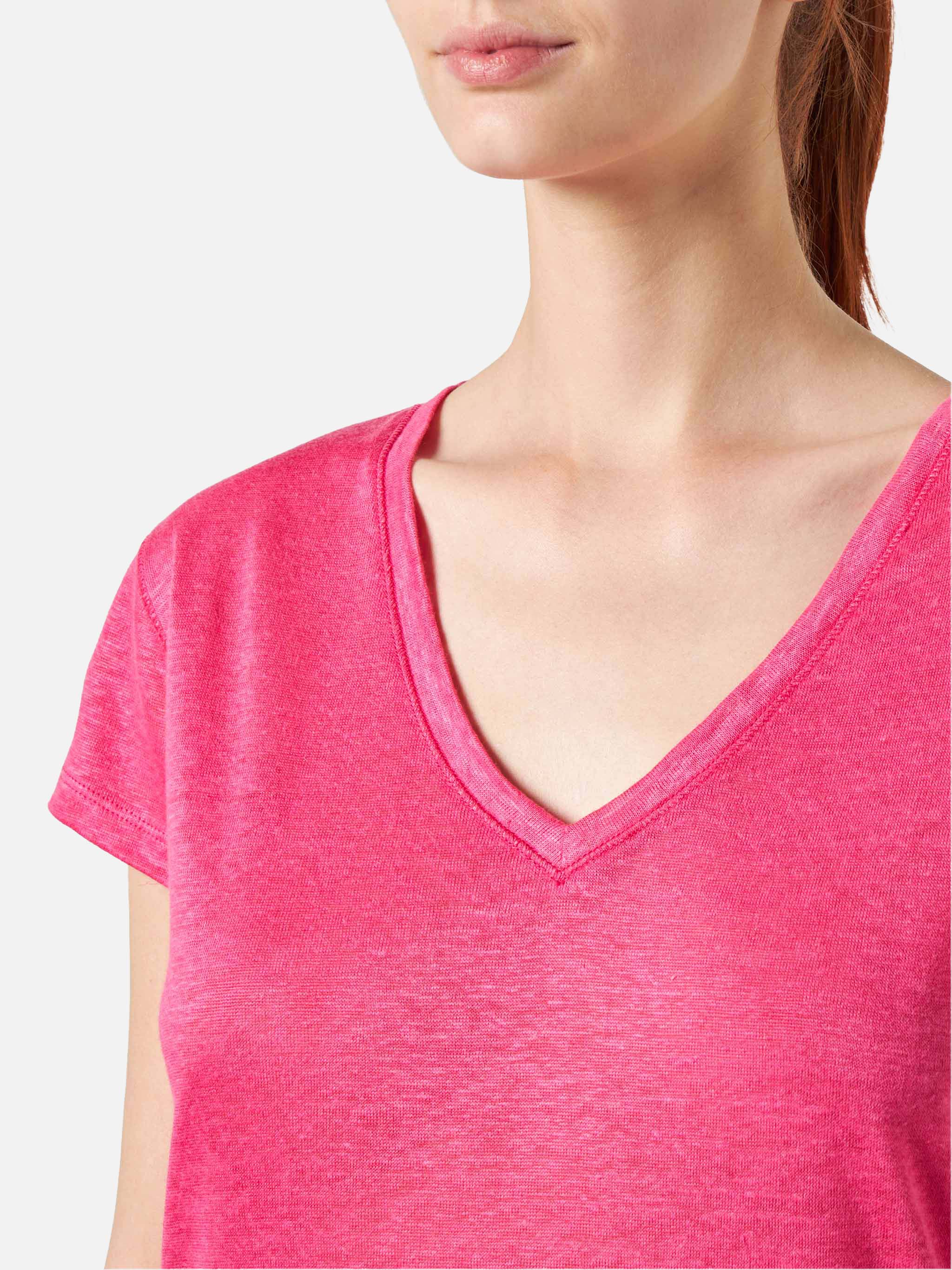 Fuchsia Eloise Linen T-Shirt Pink