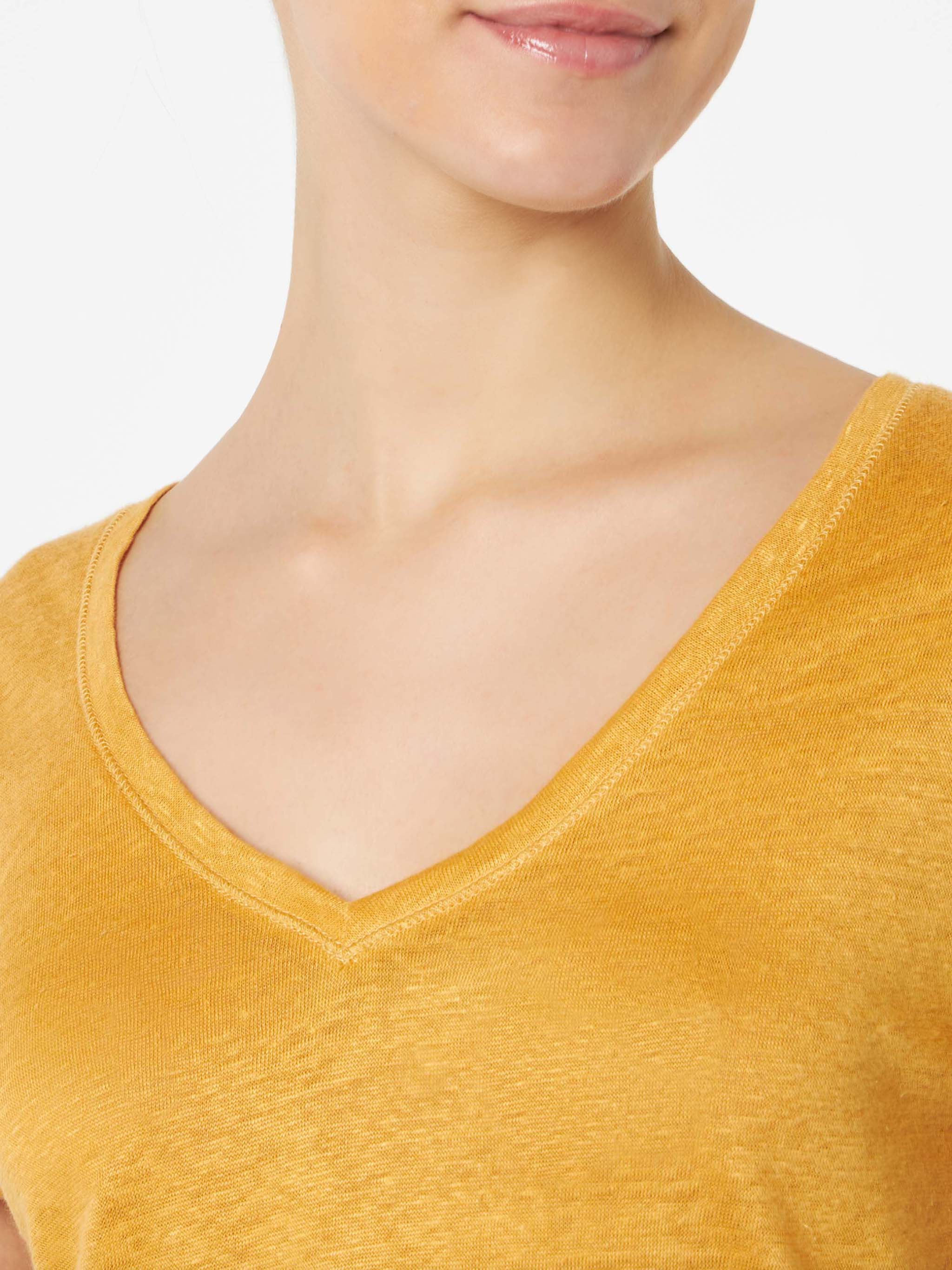 Ochre Eloise Linen T-Shirt Yellow