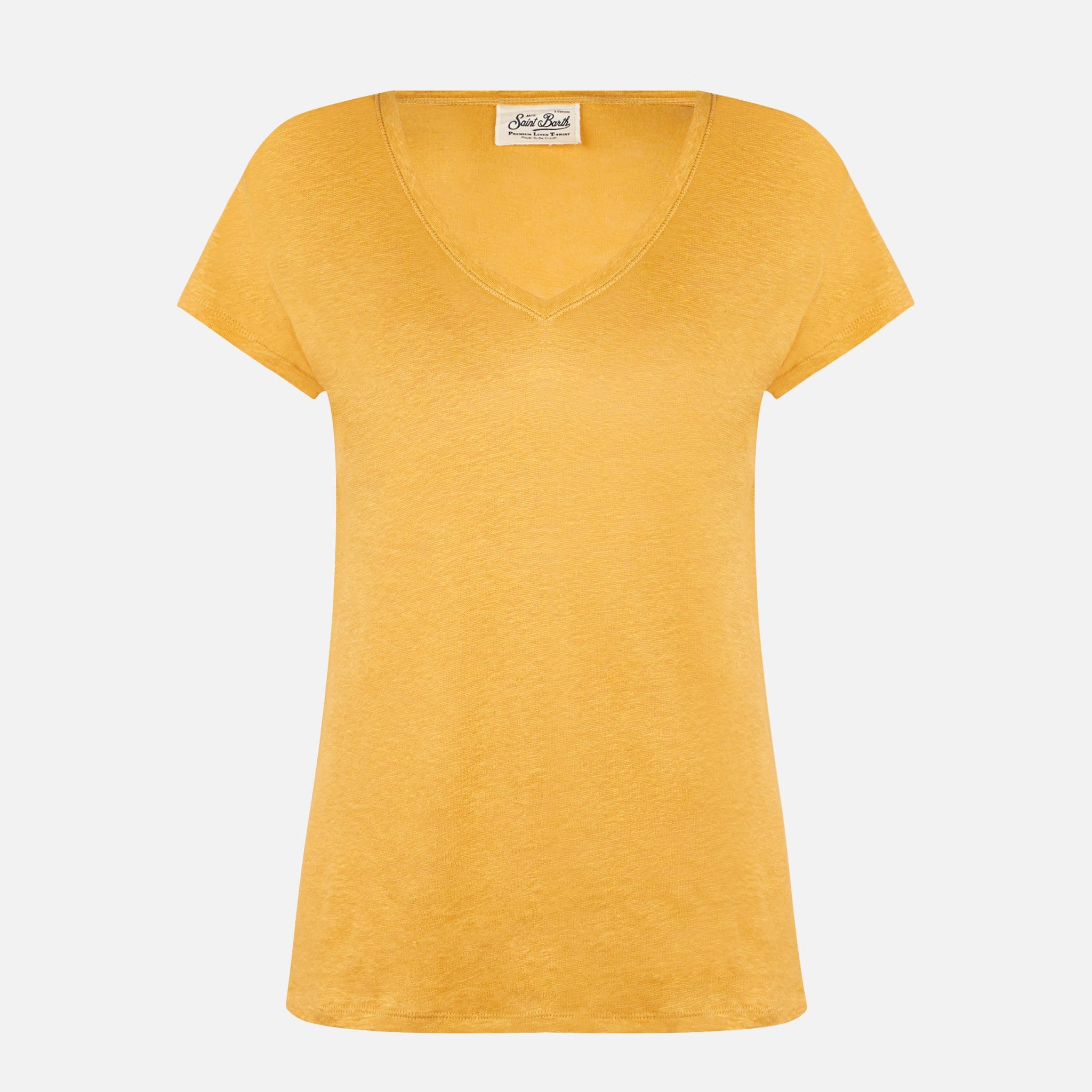 Ochre Eloise Linen T-Shirt Yellow