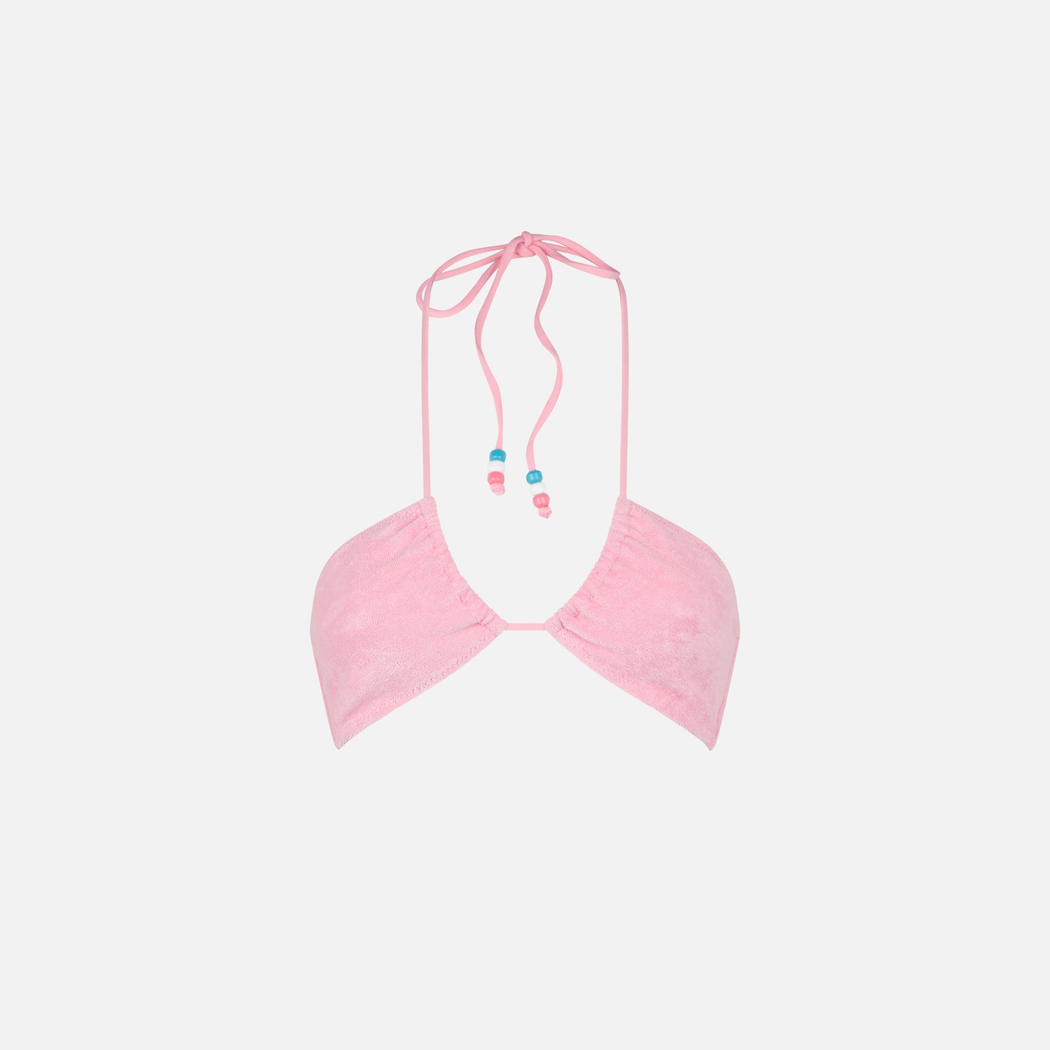 Dahlia Pink Terry Bandeau Bikini Top