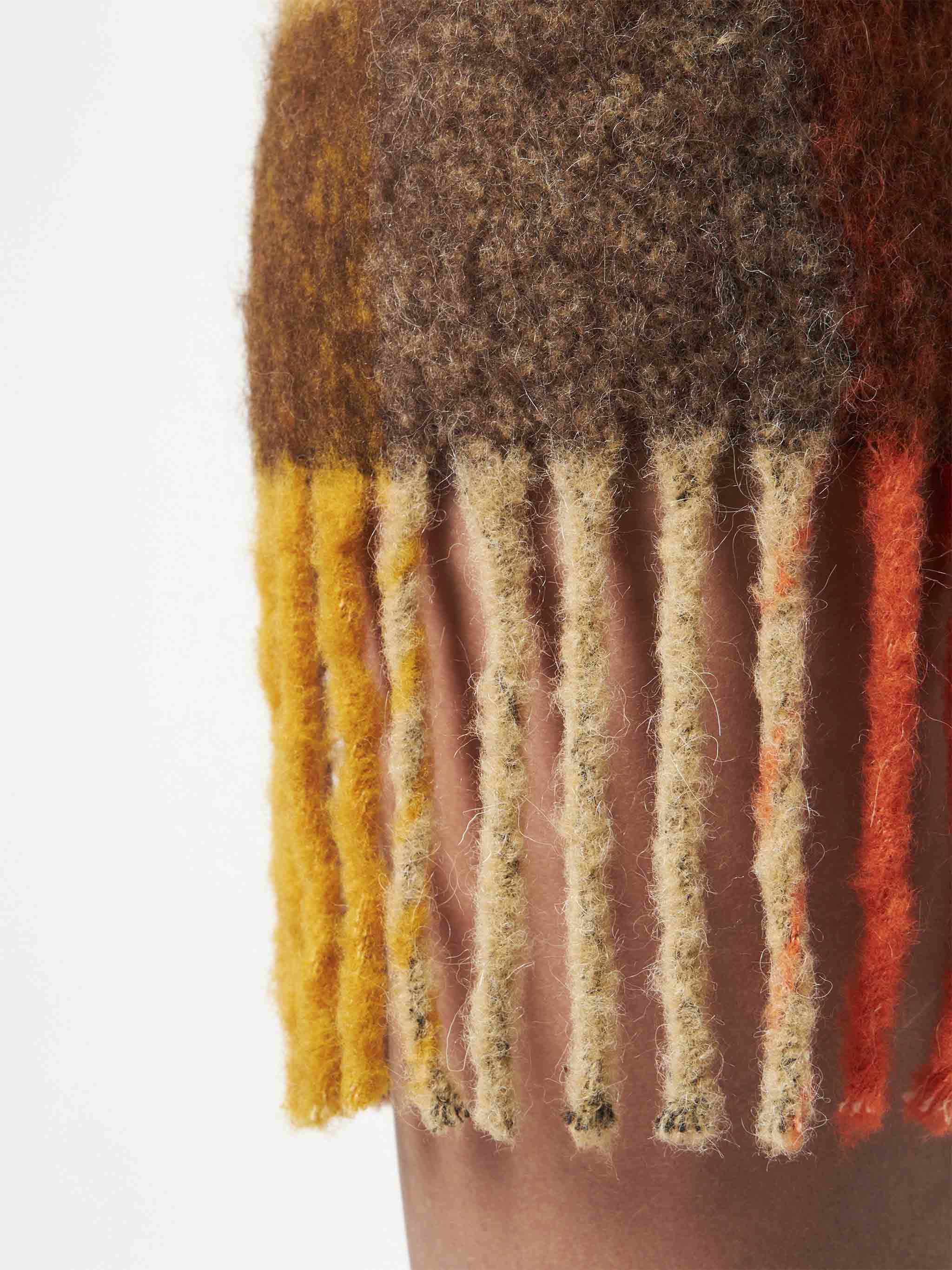 Katrine Check Skirt With Fringes Brown