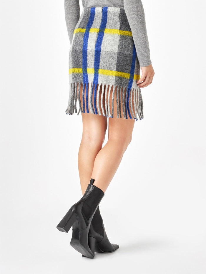 Katrine Skirt With Fringes And Tartan Pattern