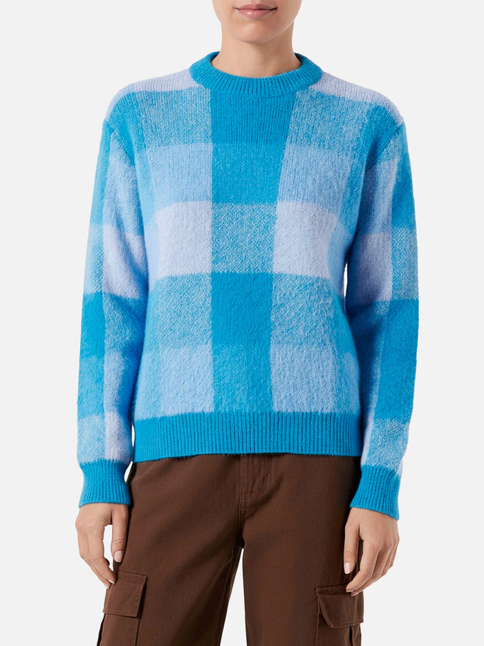 New Queen Soft Check Sweater Blue