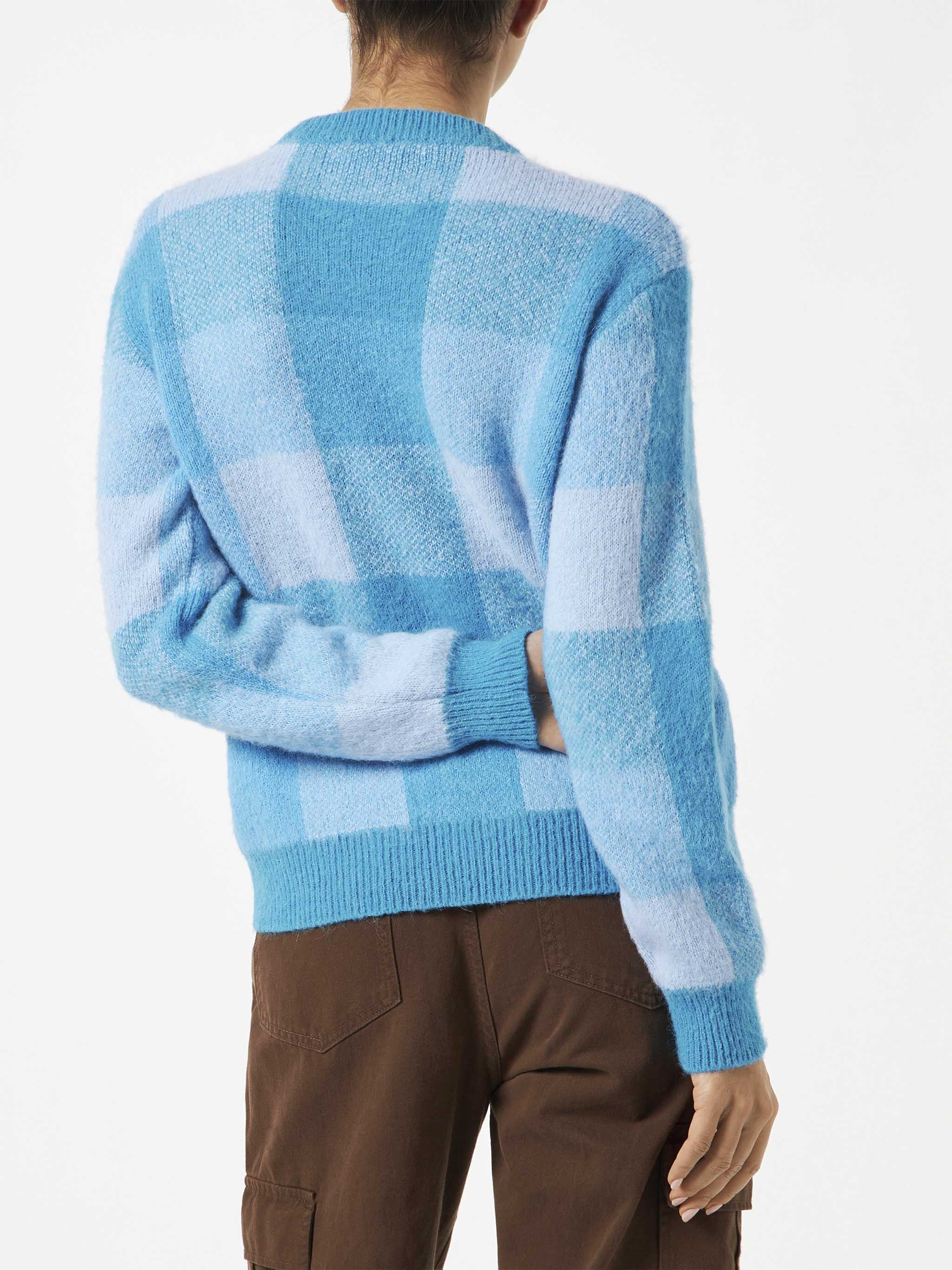 New Queen Soft Check Sweater Blue