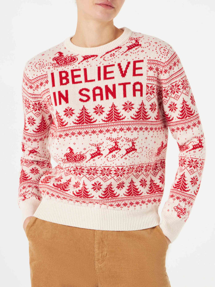 New Queen Red And White Christmas Jacquard Sweater