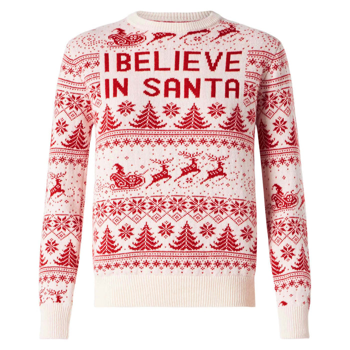 New Queen Red And White Christmas Jacquard Sweater
