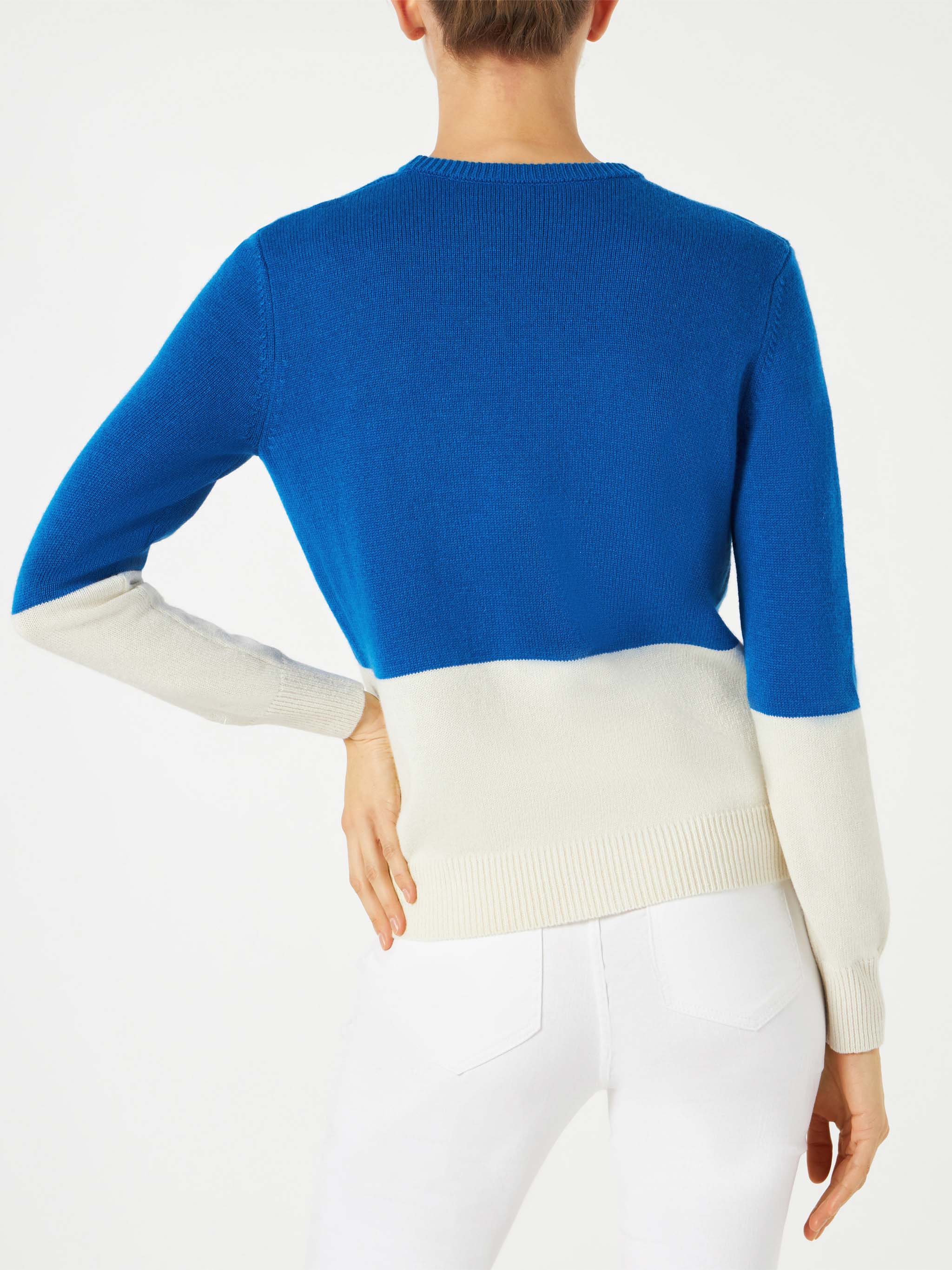 New Queen Sweater With Courma Postcard Jacquard Blue