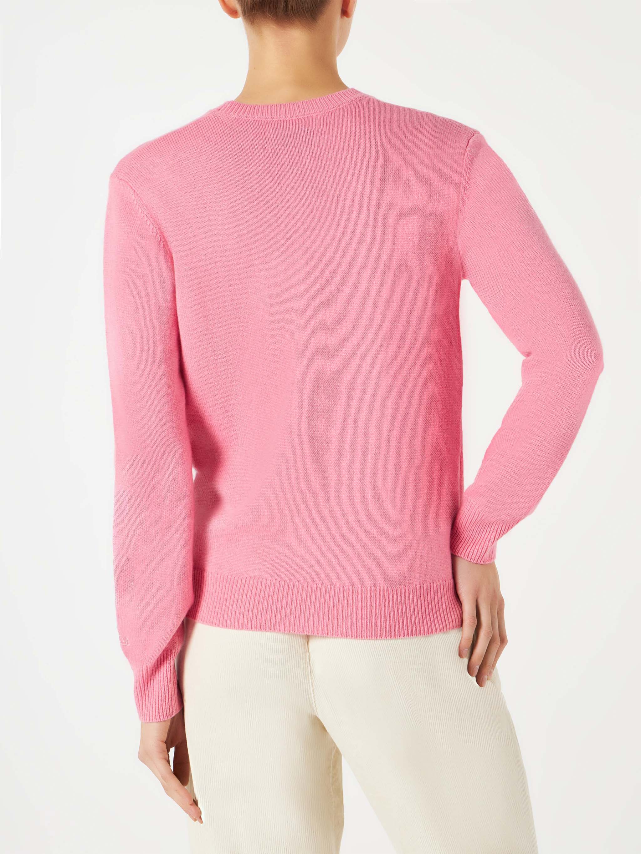 New Queen Sweater With Bears Embroidery And Mother & Sons Lettering Pink