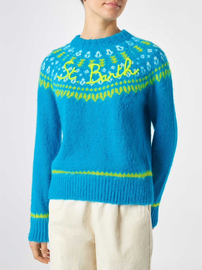 Light Blue New Queen Nordic Soft Jacquard Sweater