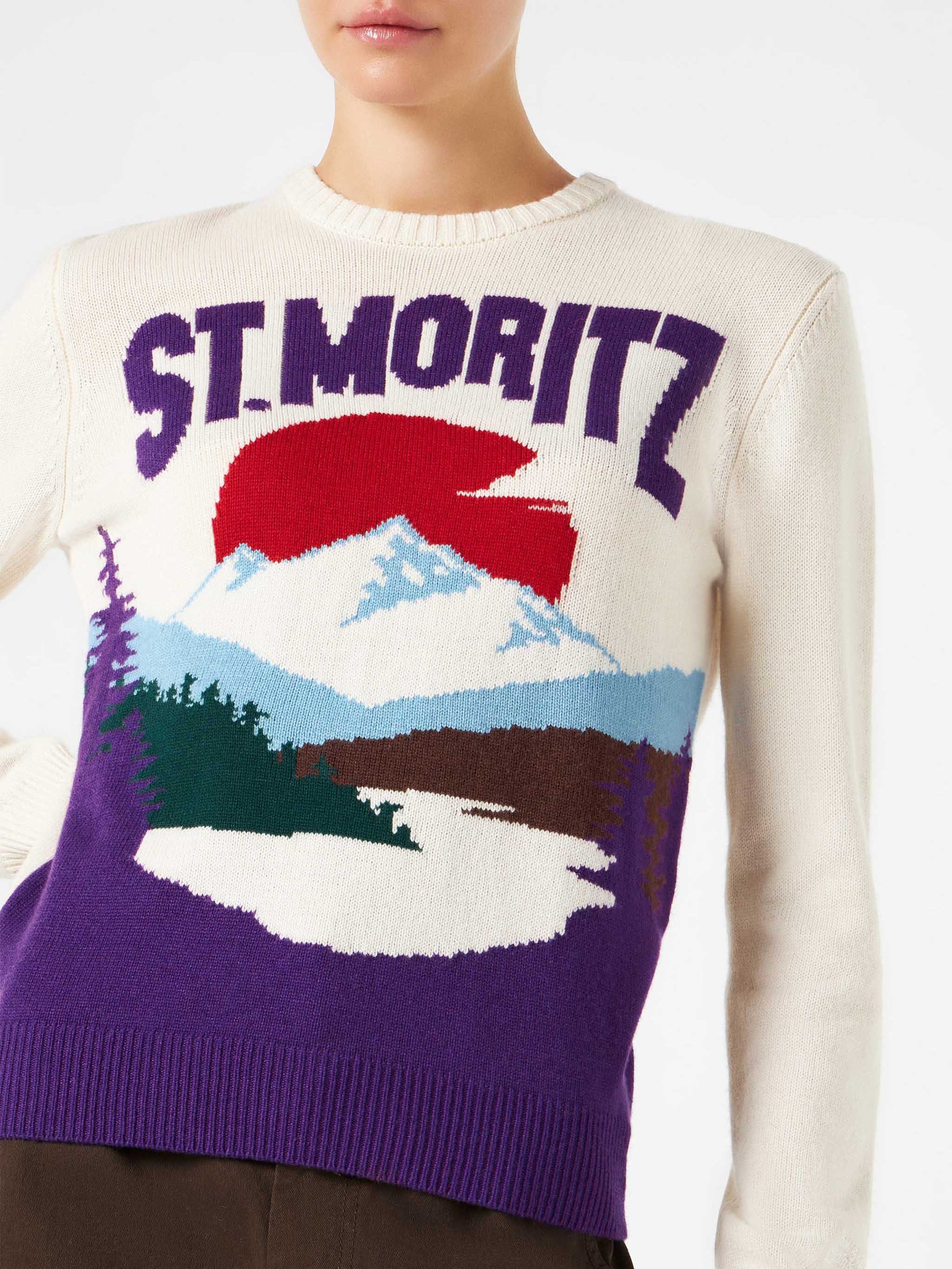 New Queen Pink Sweater With St. Moritz Postcard Print