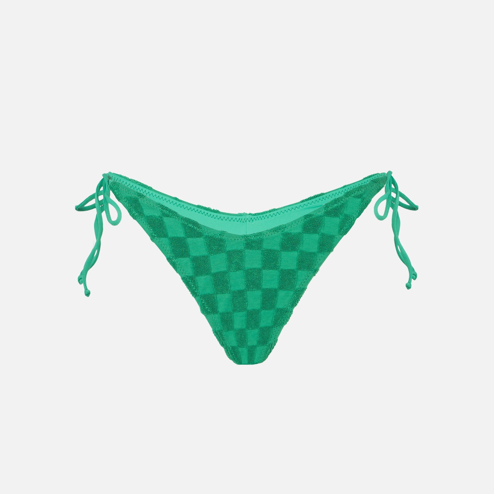 Green Check Terry Norah Cheeky Swim Briefs Bottom