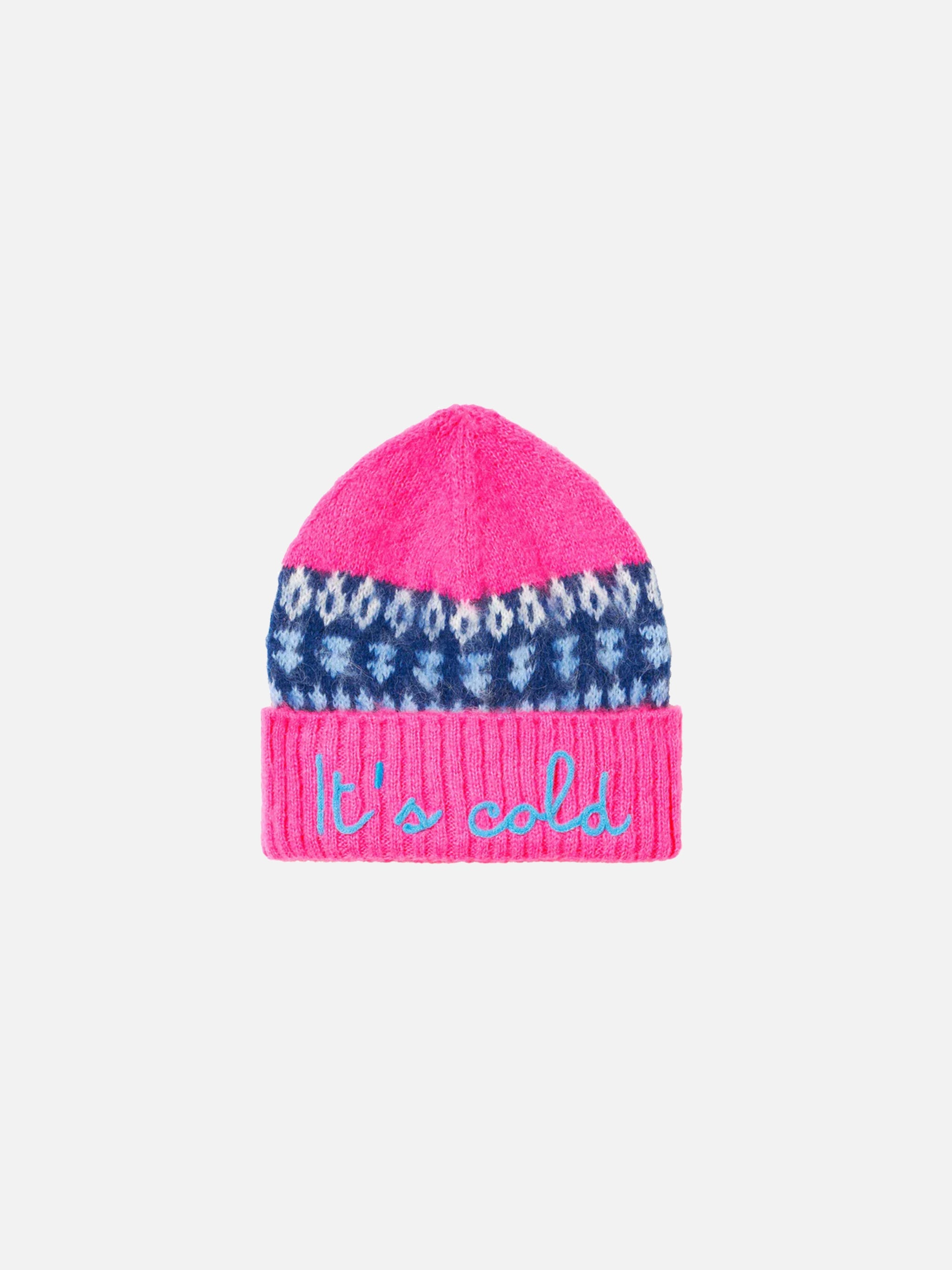 Wengen Nordic Soft Beanie With Jacquard And Embroidery Pink Hat