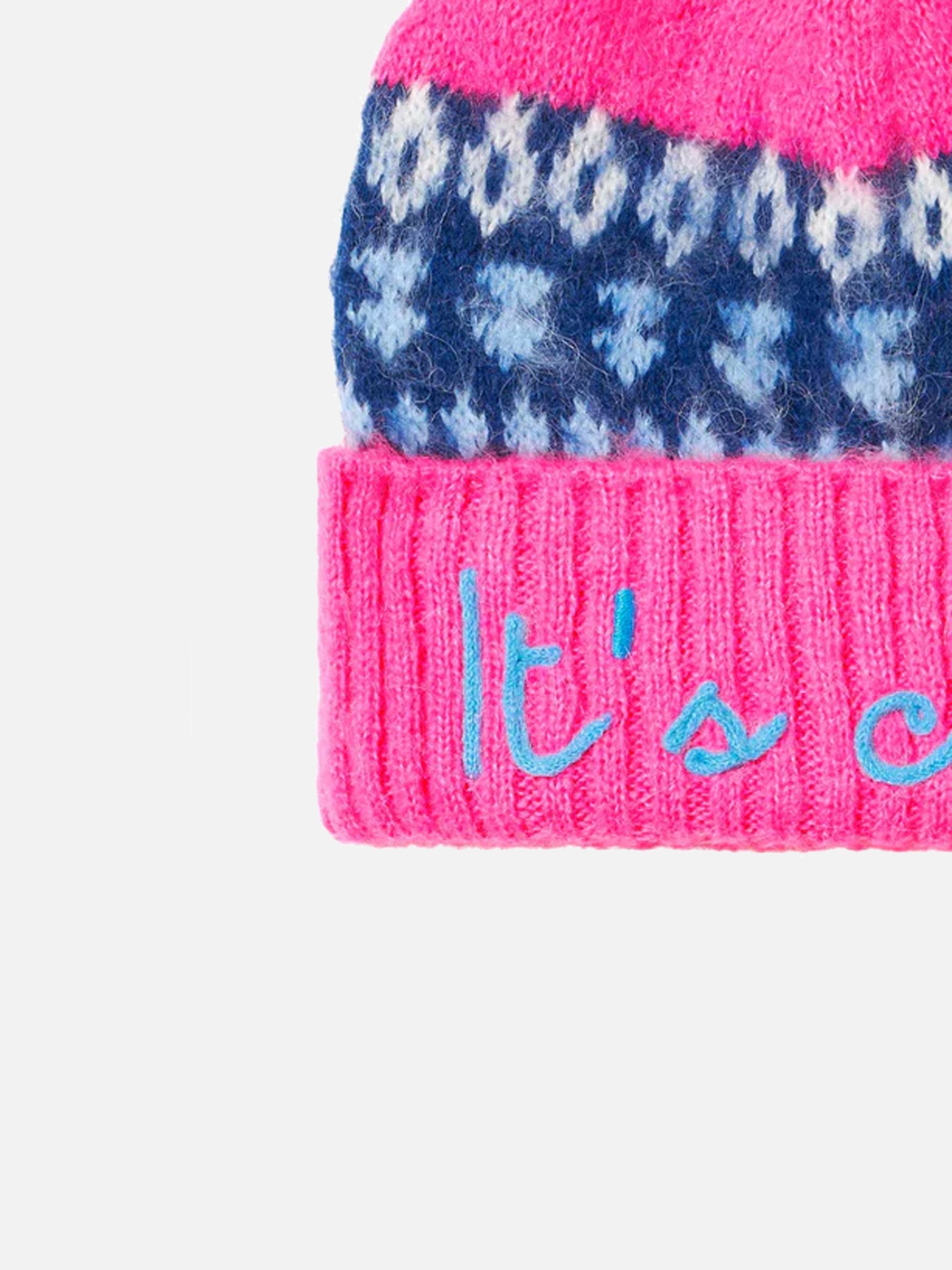 Wengen Nordic Soft Beanie With Jacquard And Embroidery Pink Hat