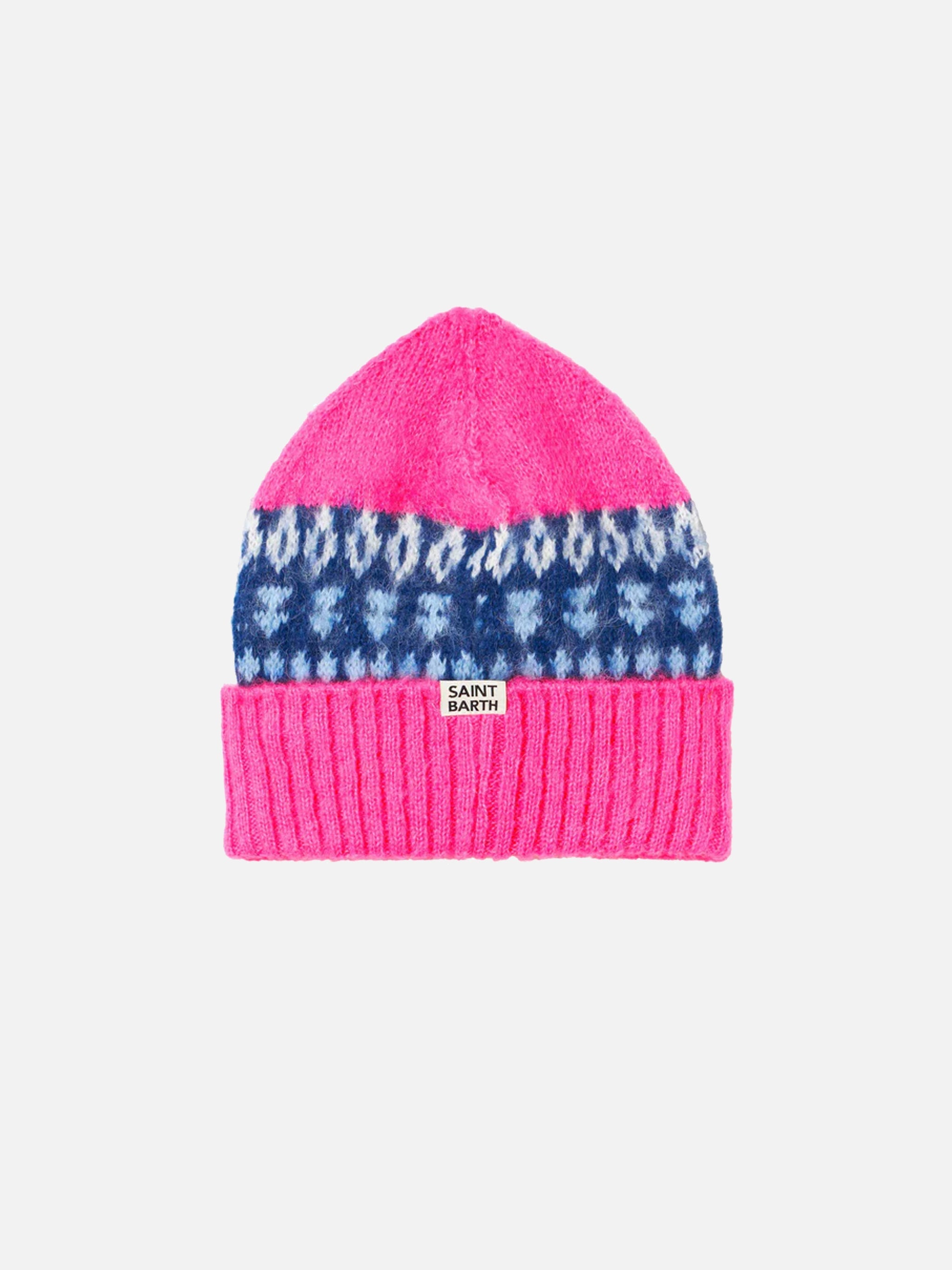 Wengen Nordic Soft Beanie With Jacquard And Embroidery Pink Hat