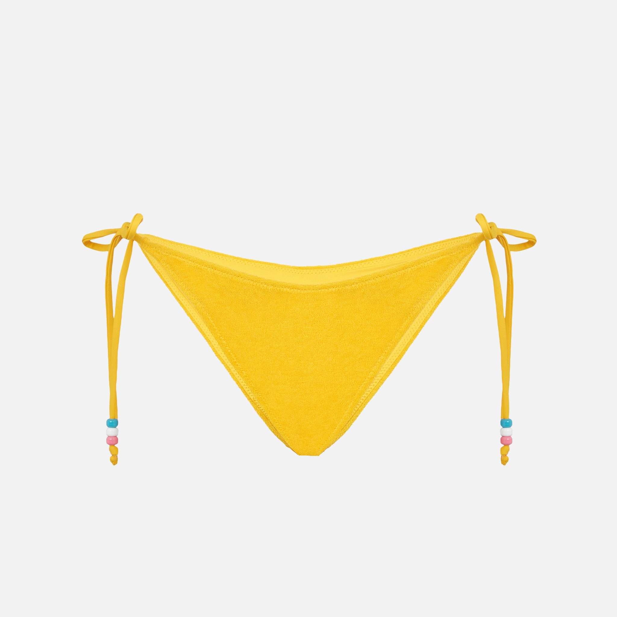 Yellow Marielle Terry Swim Briefs With Charms Bottom