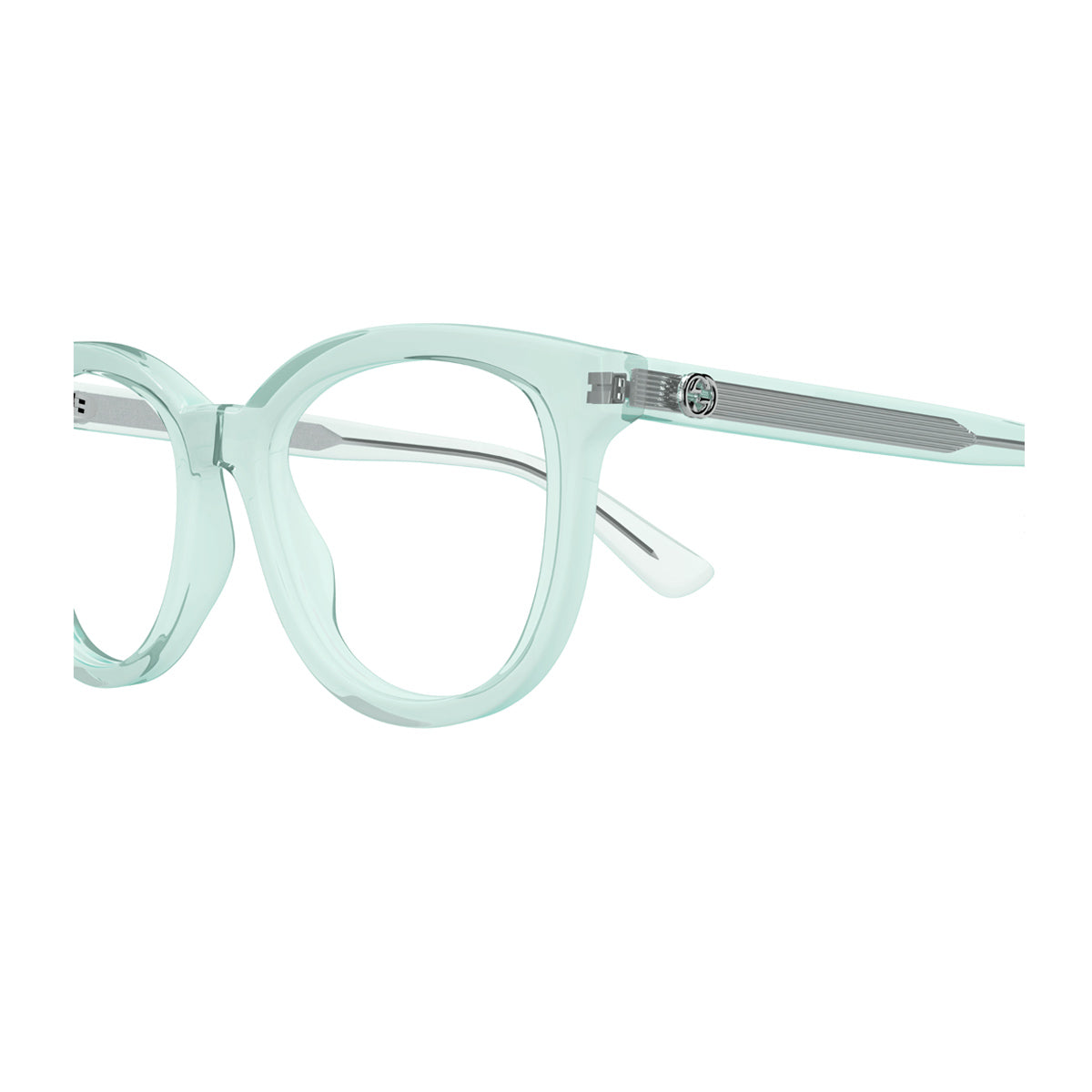 Gucci GG1687O Linea GG LOGO 004 Green Trasparent Verde Recycled Acetate Occhiali Da Vista