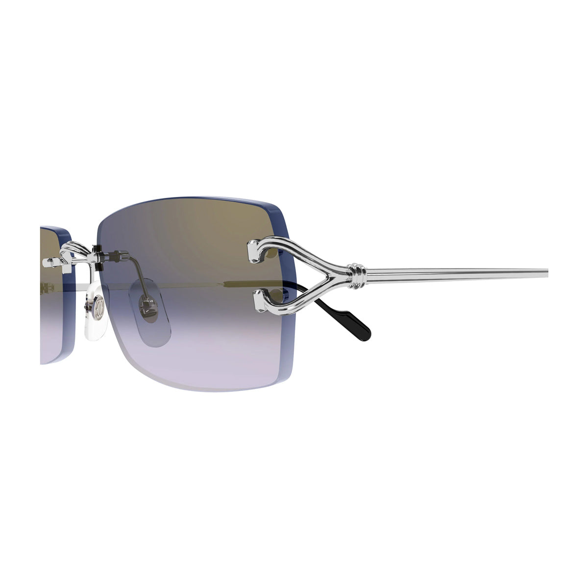 Cartier CT0550S Décor C Classique 003 Silver Blue Argento Meatal Occhiali Da Sole