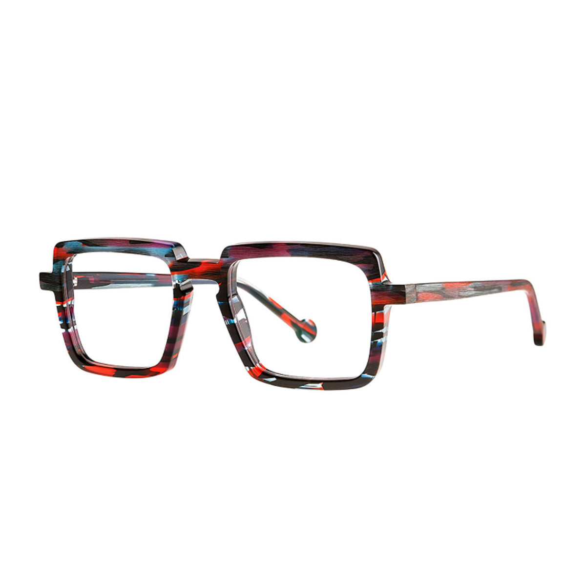 Theo Eyewear Martial Eagle 5 Blue- Red Ecail Multicolore Acetate Occhiali Da Vista