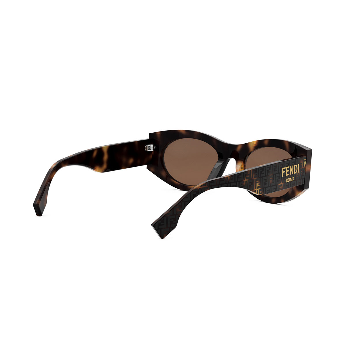 FE40125I Fendi Roma 55E Havana Marrone Acetate Occhiali Da Sole