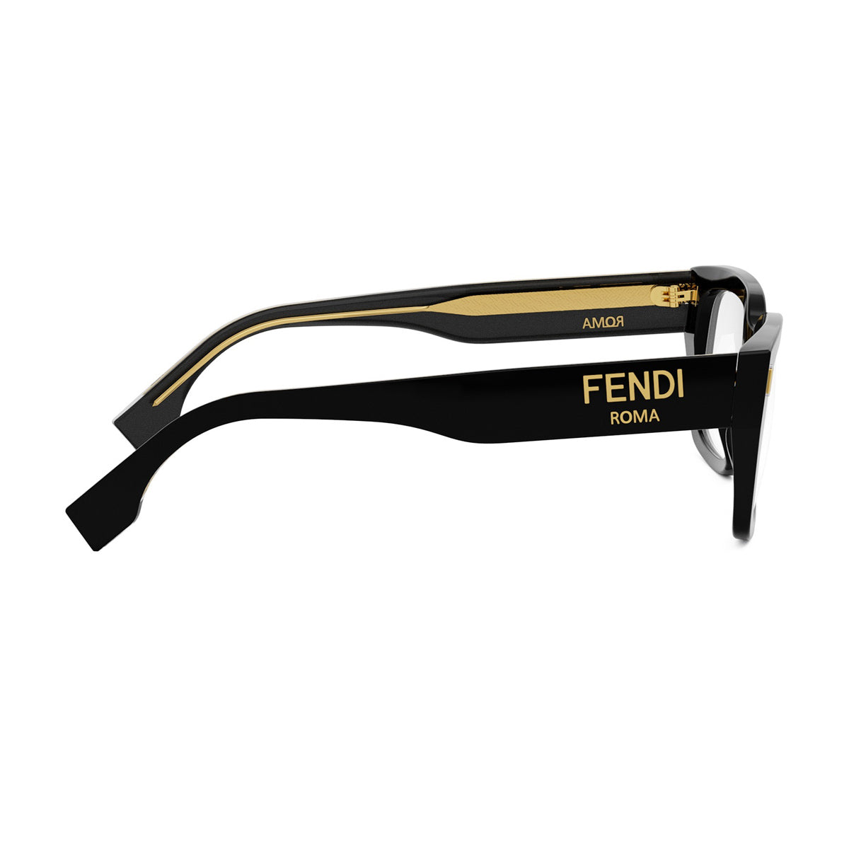 FE50094I Fendi Roma 001 Nero Acetate Occhiali Da Vista