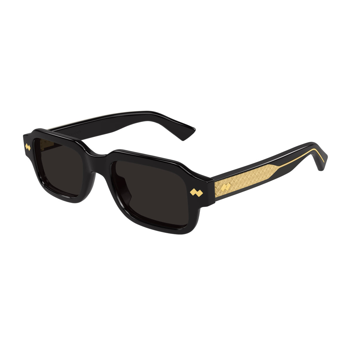 Bottega Veneta BV1442S Linea Intrecciato 001 Black Grey Nero Recycled Acetate Occhiali Da Sole