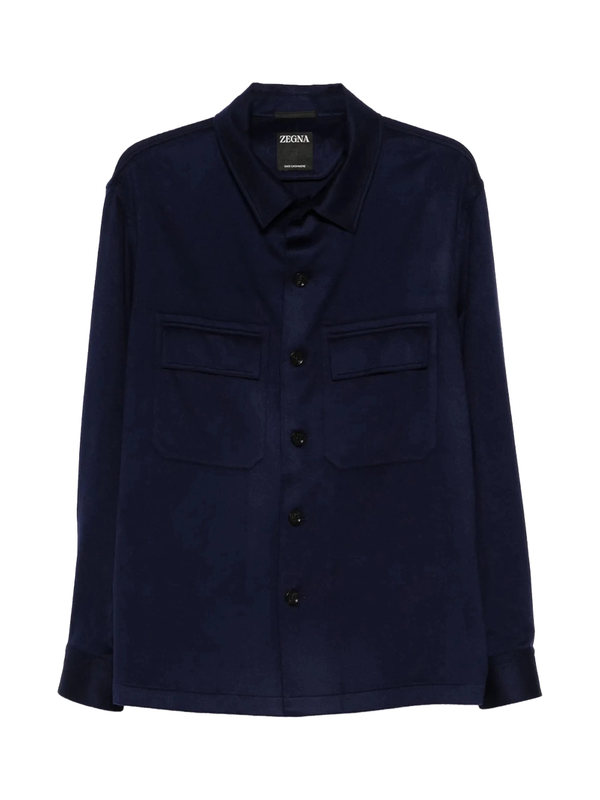 Zegna Oasi Cashmere Alba Overshirt Navy Men >> Rtw Jacket
