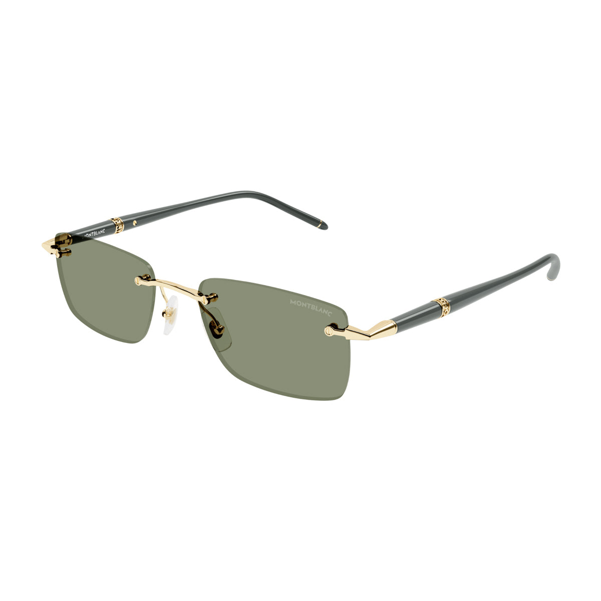 Montblanc MB0344S Linea Meisterstück 005 Gold Grey Green Oro Metal Occhiali Da Sole
