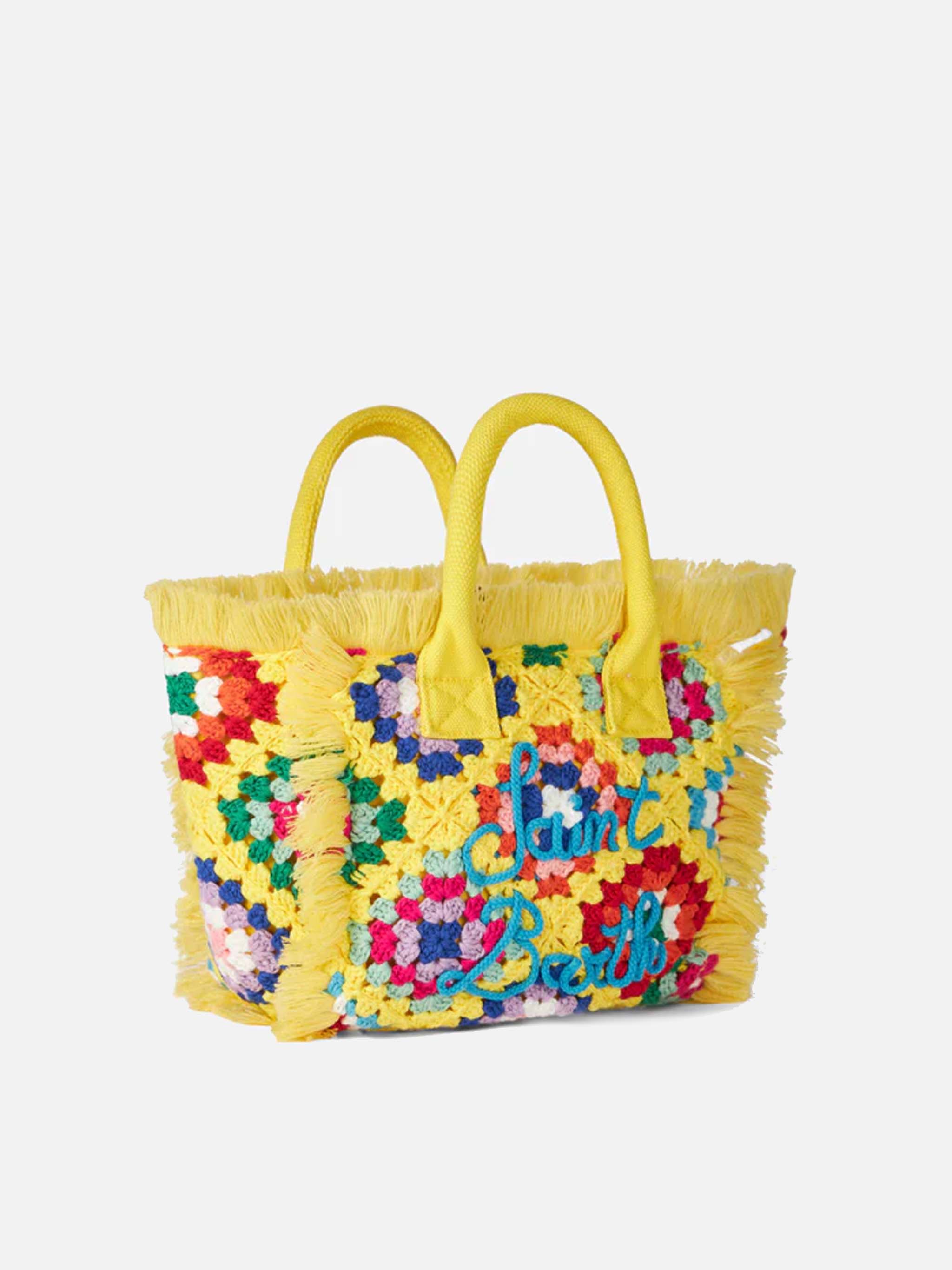 Colette Crochet Handbag With Fringes Yellow Bag