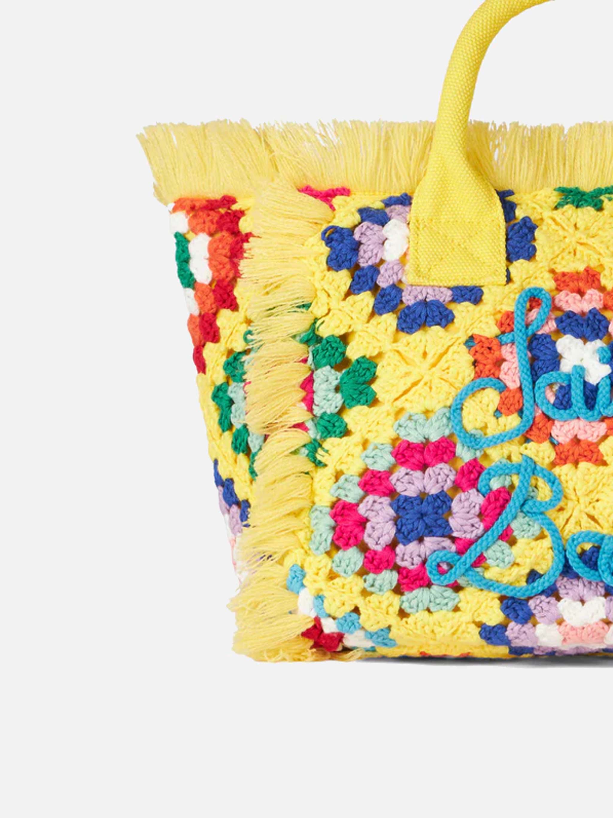 Colette Crochet Handbag With Fringes Yellow Bag